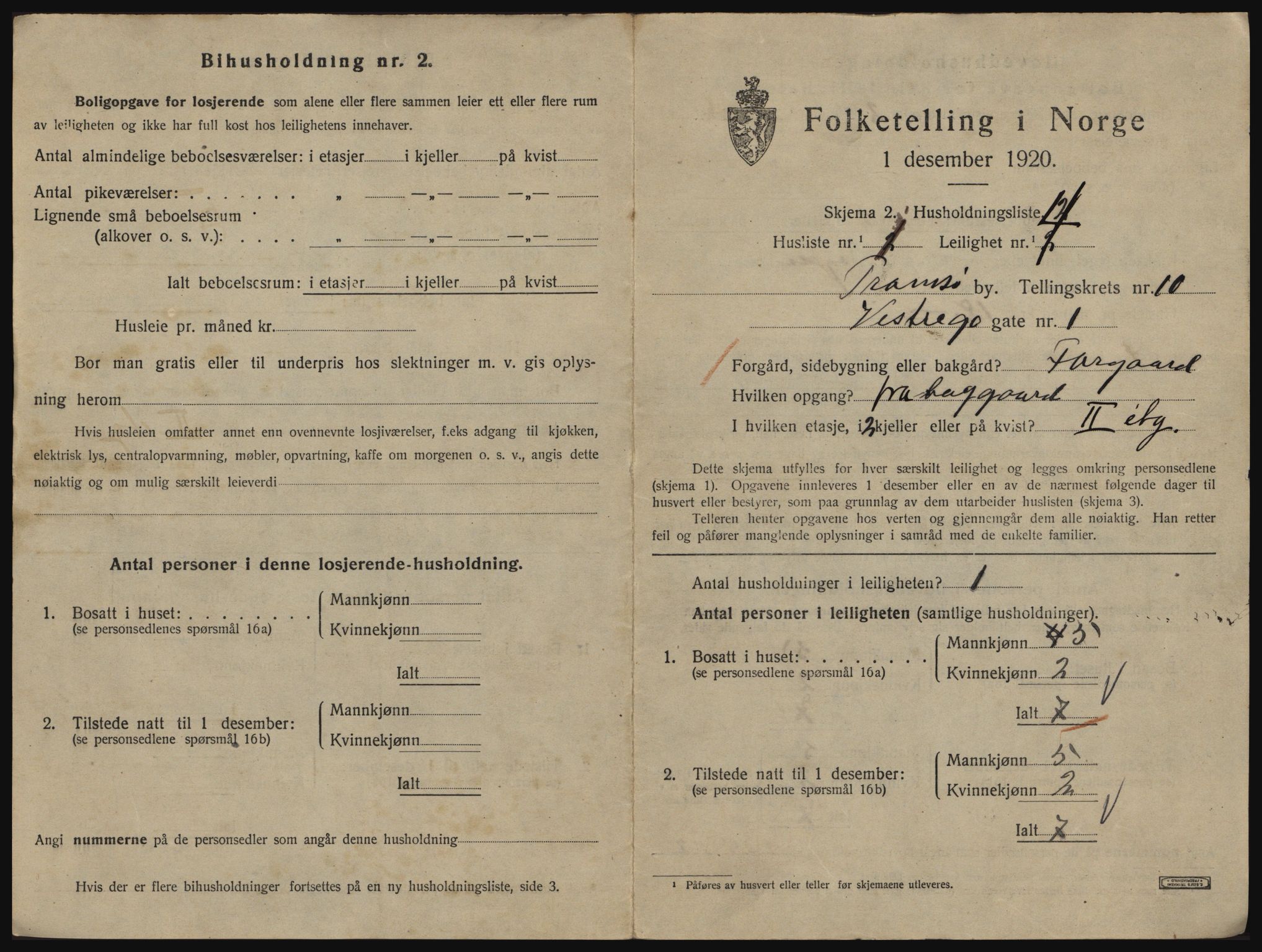 SATØ, 1920 census for Tromsø, 1920, p. 5173