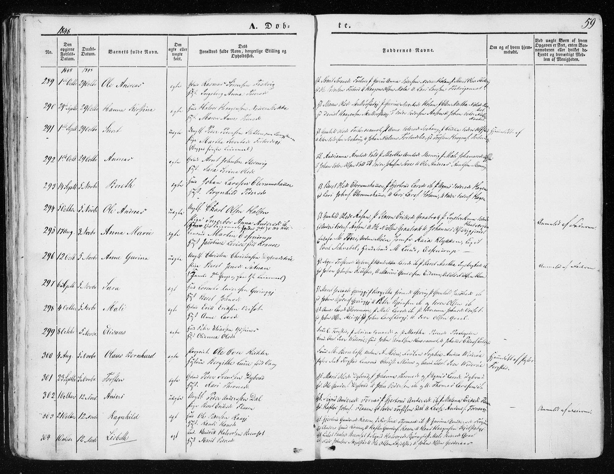 Ministerialprotokoller, klokkerbøker og fødselsregistre - Nord-Trøndelag, AV/SAT-A-1458/709/L0074: Parish register (official) no. 709A14, 1845-1858, p. 59