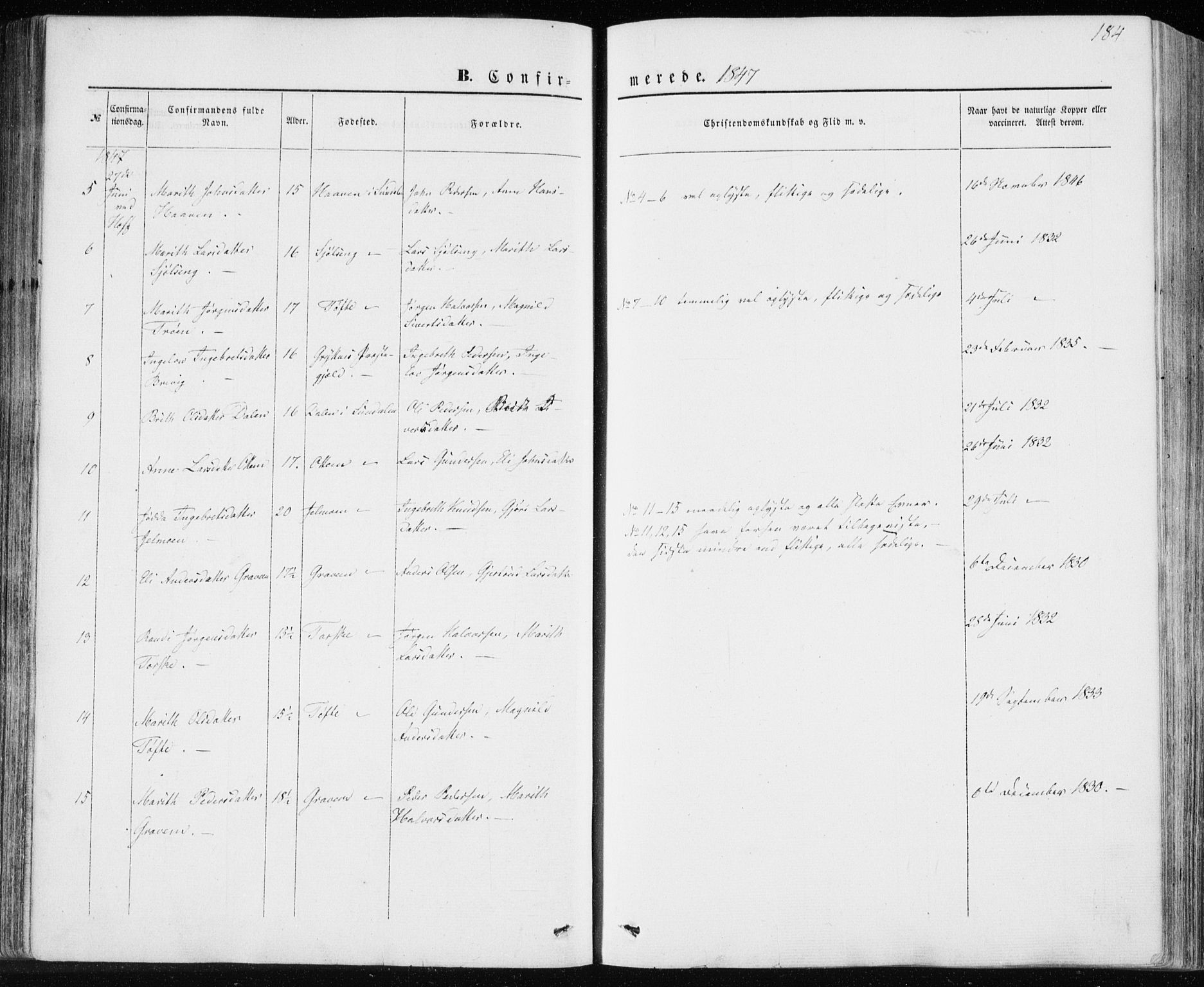Ministerialprotokoller, klokkerbøker og fødselsregistre - Møre og Romsdal, SAT/A-1454/590/L1013: Parish register (official) no. 590A05, 1847-1877, p. 184