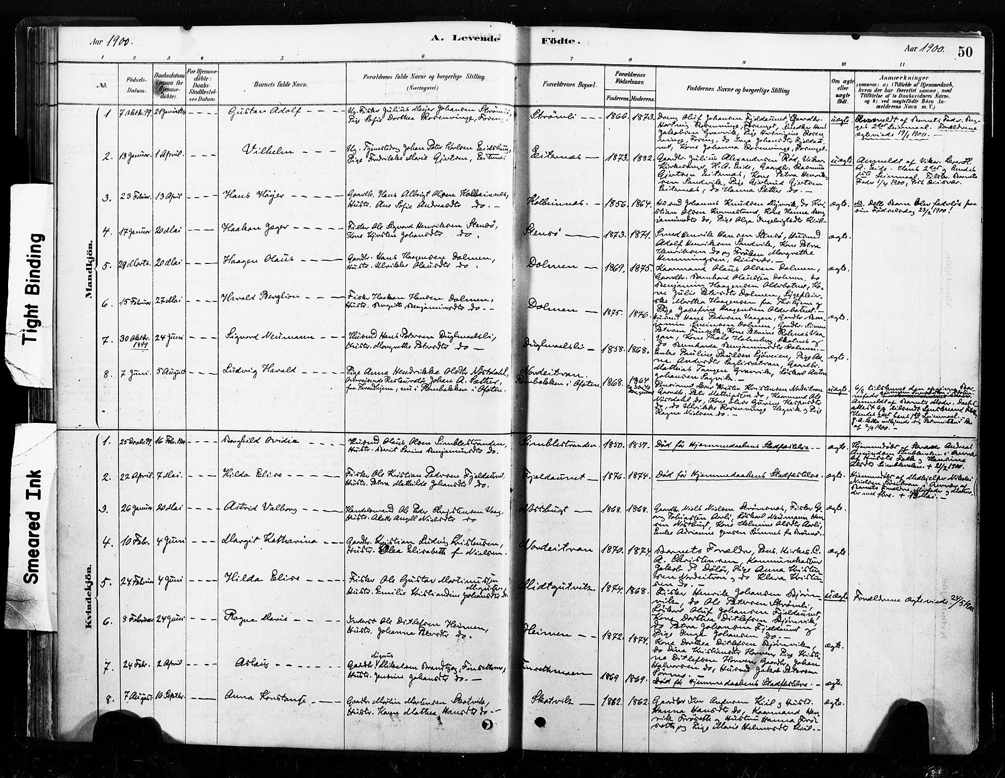 Ministerialprotokoller, klokkerbøker og fødselsregistre - Nord-Trøndelag, SAT/A-1458/789/L0705: Parish register (official) no. 789A01, 1878-1910, p. 50