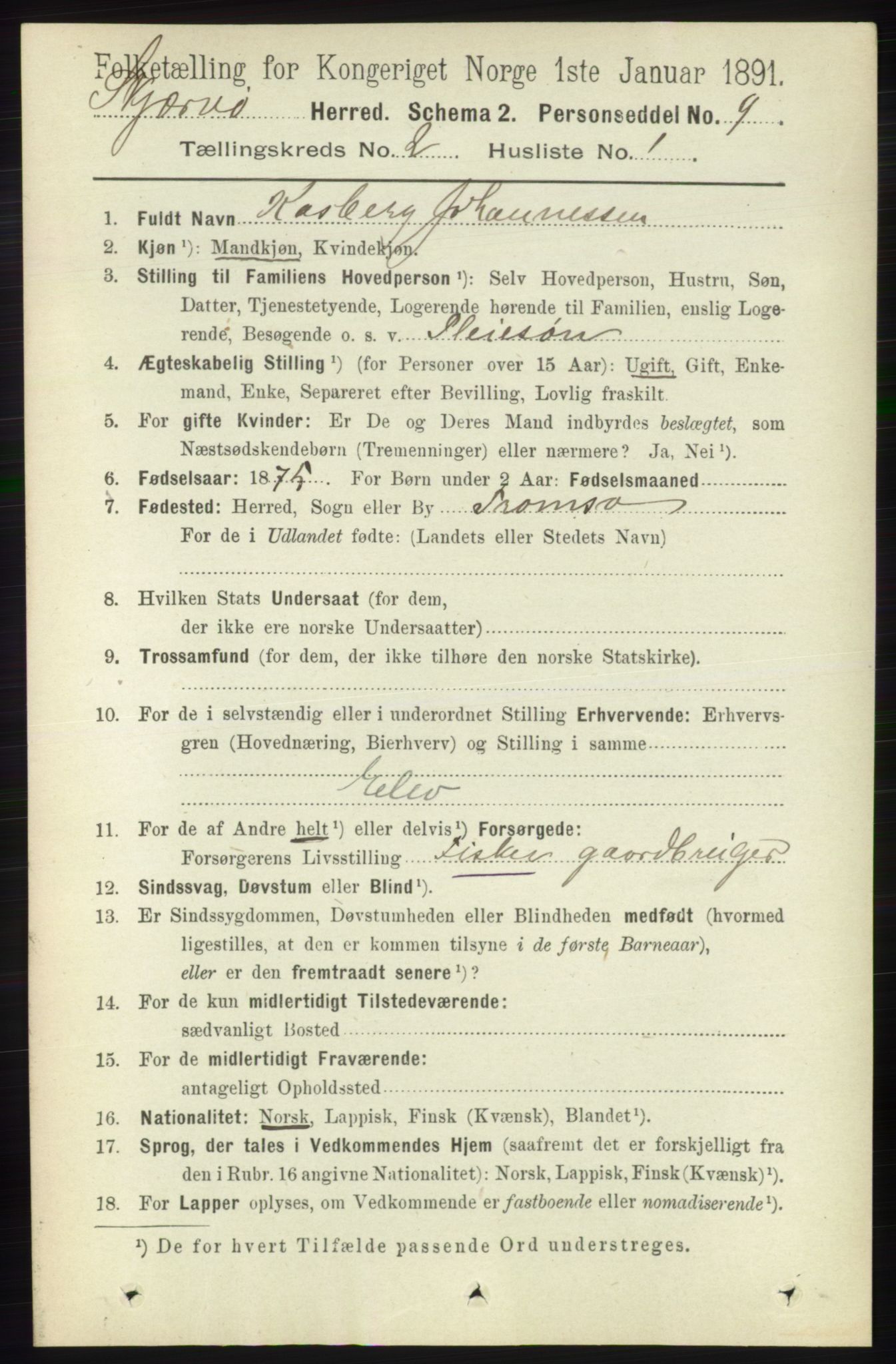 RA, 1891 census for 1941 Skjervøy, 1891, p. 1036