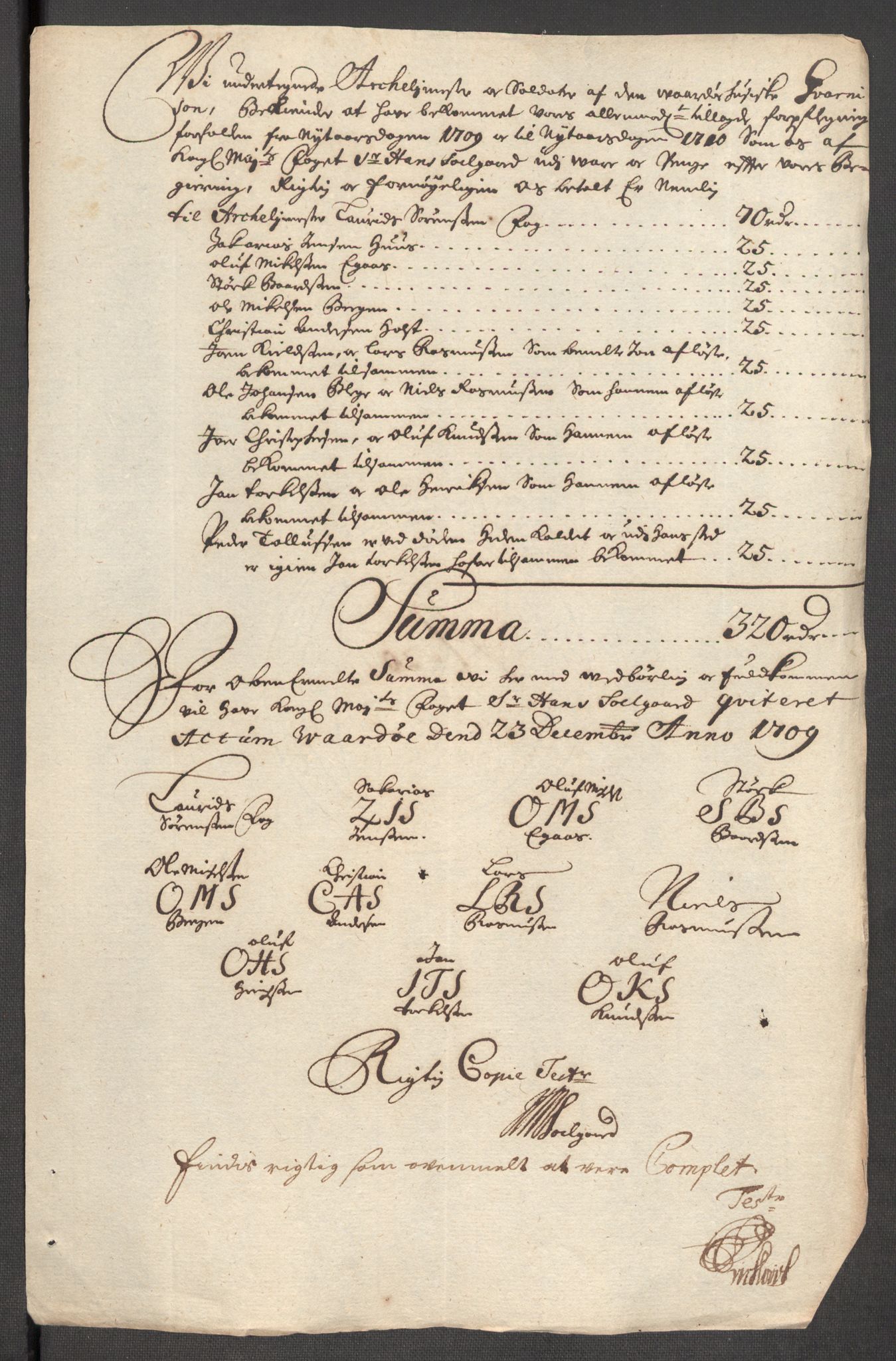 Rentekammeret inntil 1814, Reviderte regnskaper, Fogderegnskap, AV/RA-EA-4092/R69/L4855: Fogderegnskap Finnmark/Vardøhus, 1709-1712, p. 176