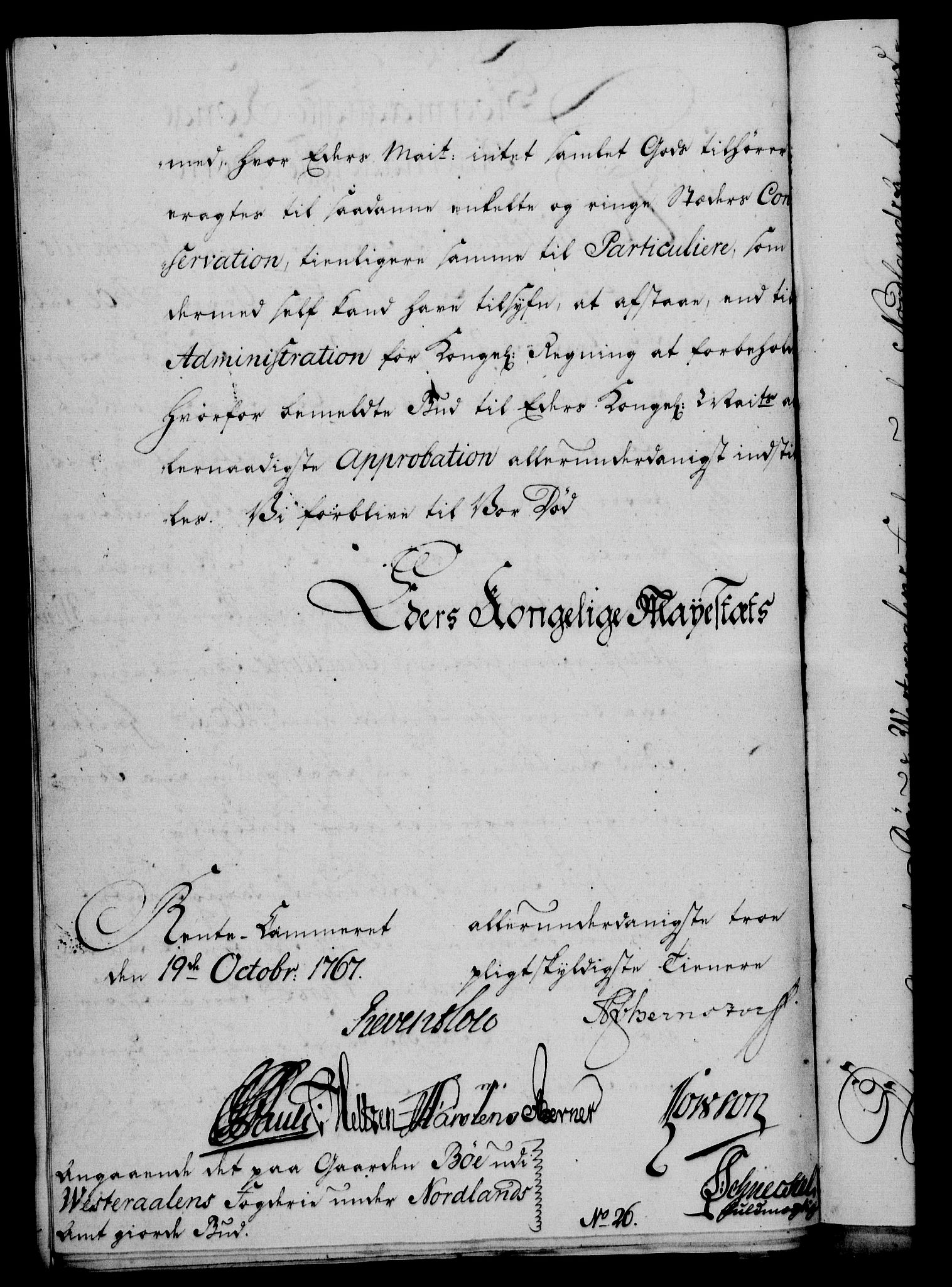 Rentekammeret, Kammerkanselliet, AV/RA-EA-3111/G/Gf/Gfa/L0049: Norsk relasjons- og resolusjonsprotokoll (merket RK 52.49), 1767, p. 280