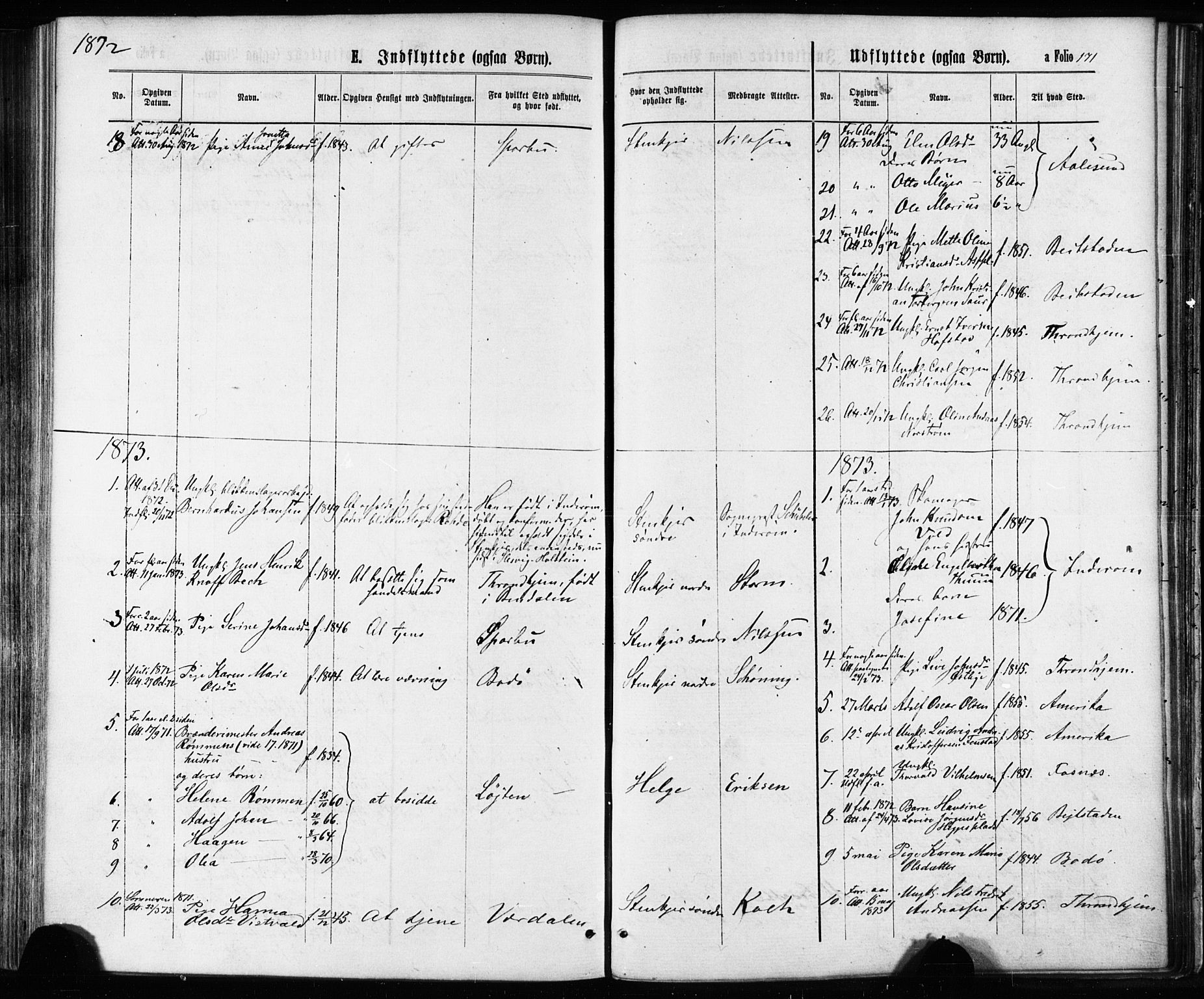 Ministerialprotokoller, klokkerbøker og fødselsregistre - Nord-Trøndelag, SAT/A-1458/739/L0370: Parish register (official) no. 739A02, 1868-1881, p. 171