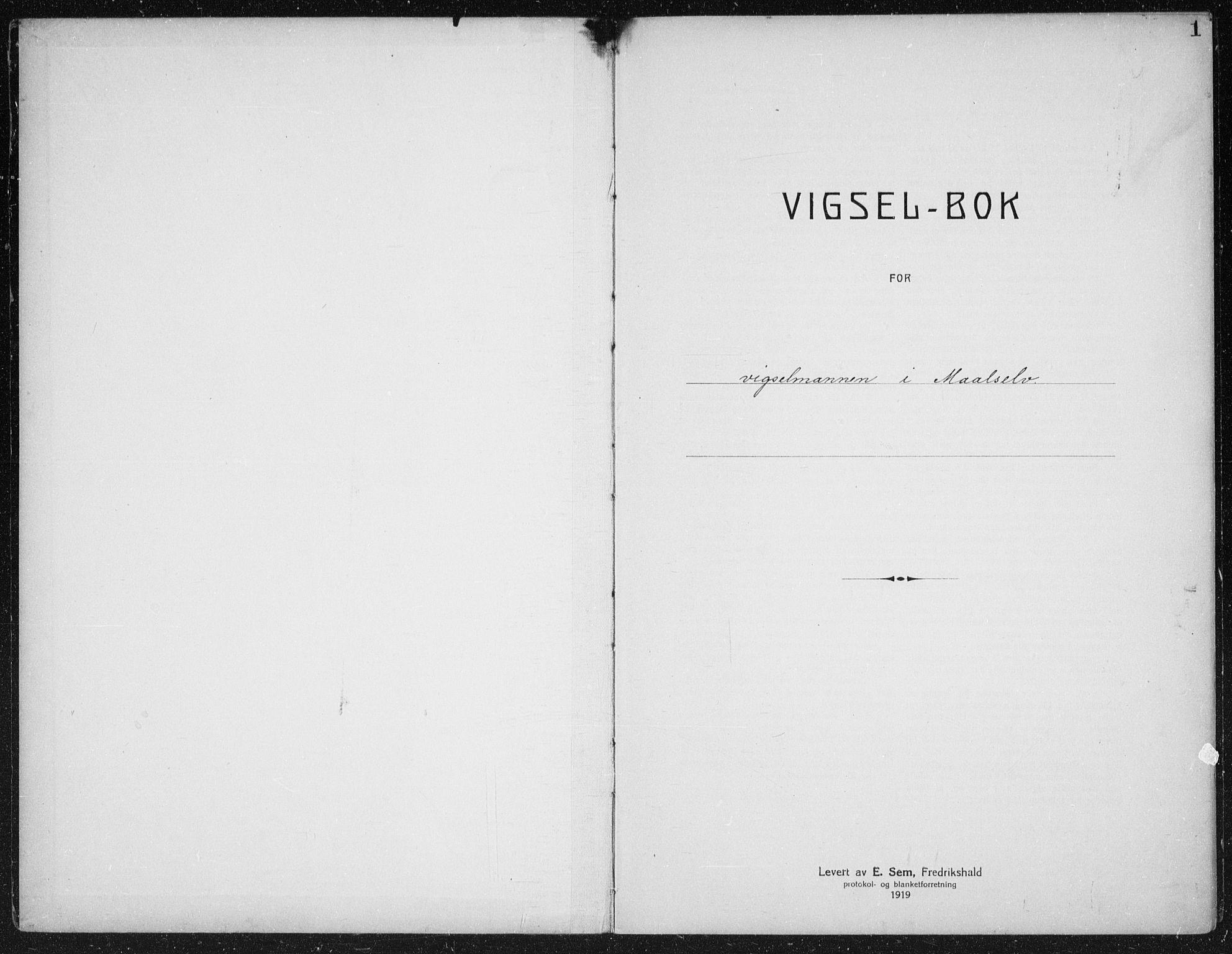 Målselv sokneprestembete, SATØ/S-1311/I/Ie/L0046: Marriage register (dissenter) no. 46, 1919-1942, p. 1