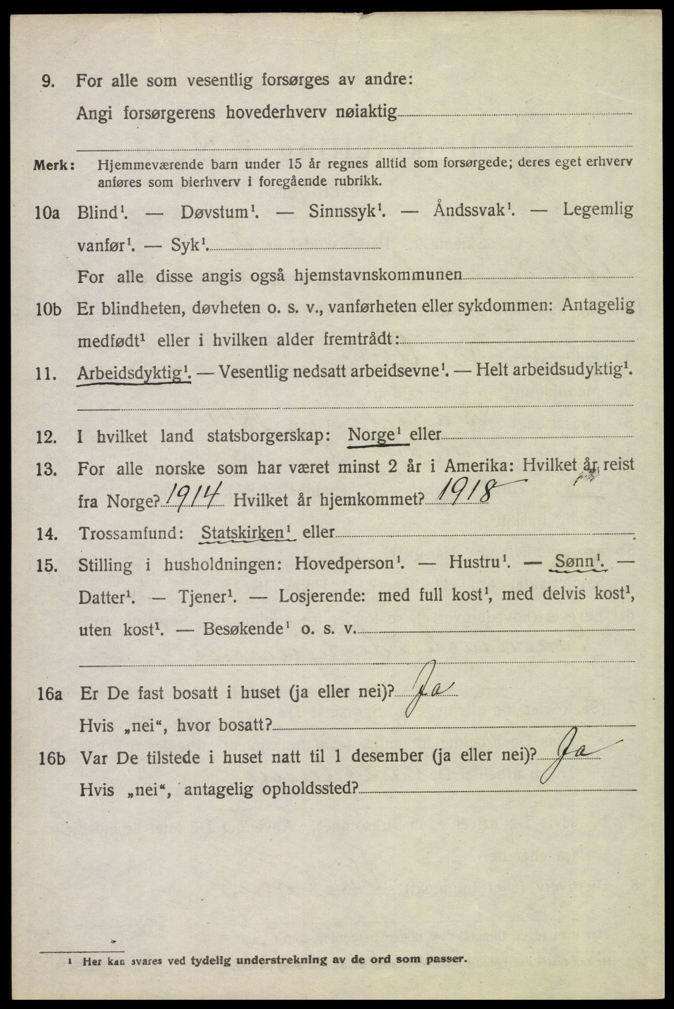 SAH, 1920 census for Ytre Rendal, 1920, p. 2084