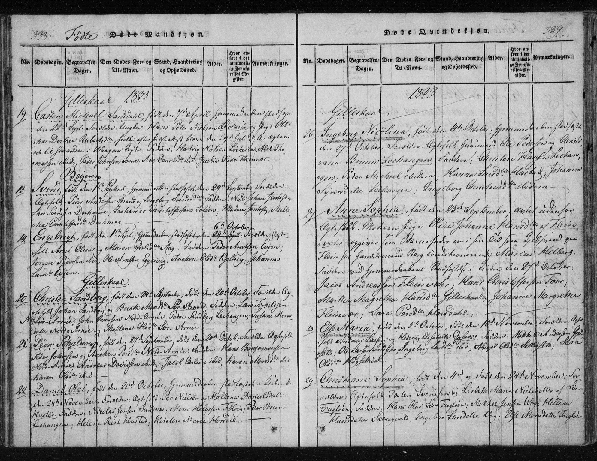 Ministerialprotokoller, klokkerbøker og fødselsregistre - Nordland, SAT/A-1459/805/L0096: Parish register (official) no. 805A03, 1820-1837, p. 338-339