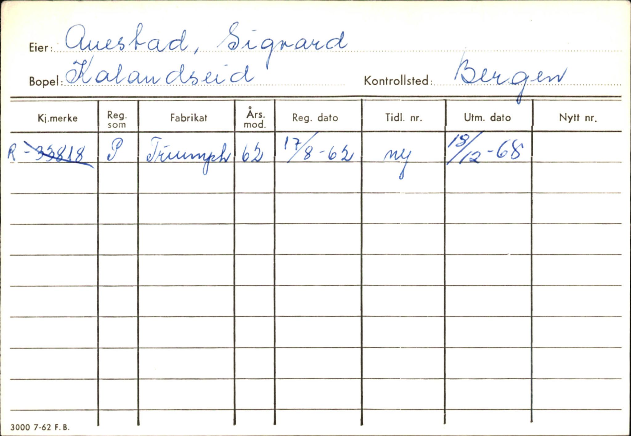 Statens vegvesen, Hordaland vegkontor, AV/SAB-A-5201/2/Ha/L0003: R-eierkort A-B, 1920-1971, p. 3