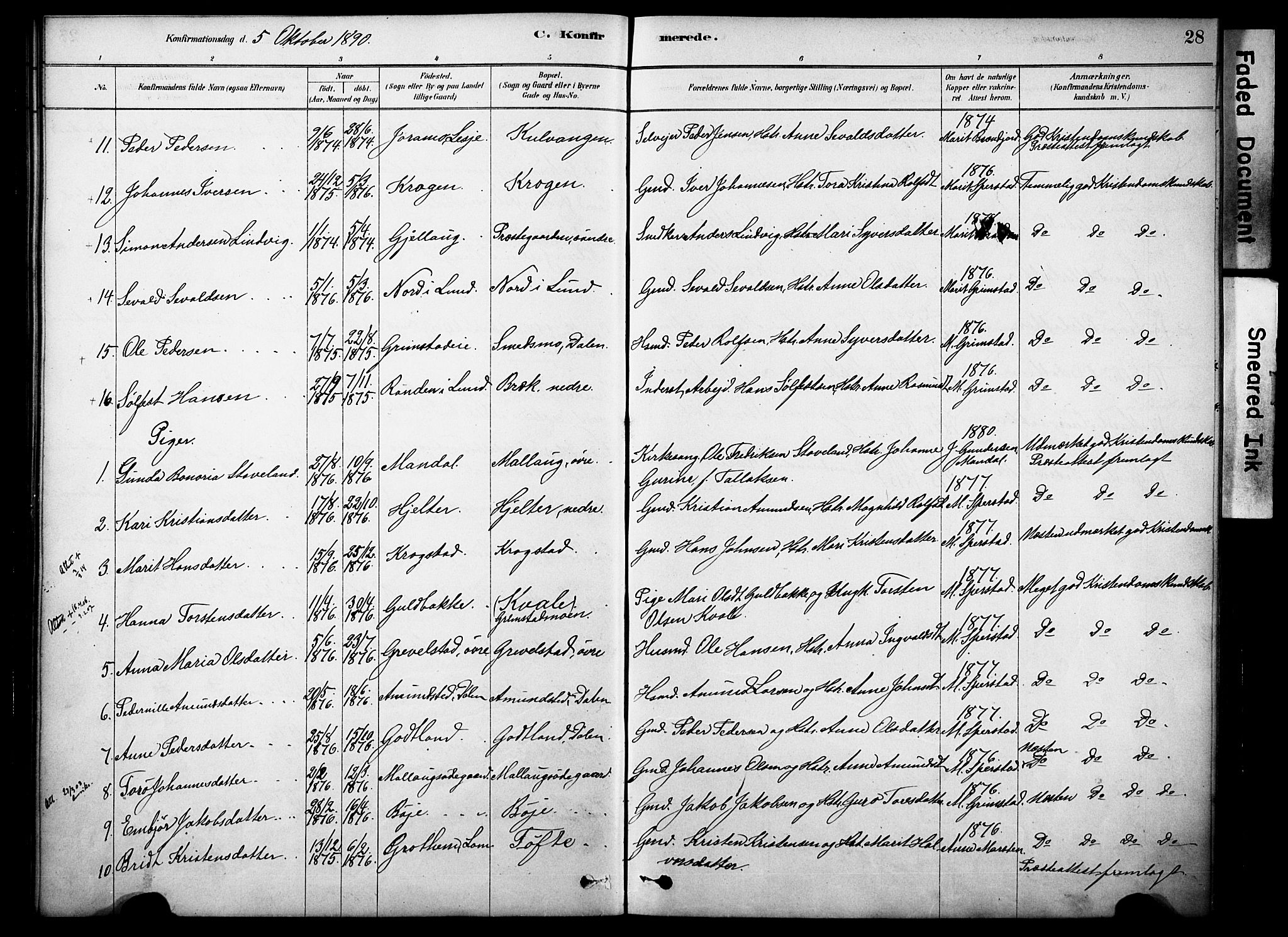 Skjåk prestekontor, SAH/PREST-072/H/Ha/Haa/L0002: Parish register (official) no. 2, 1878-1907, p. 28