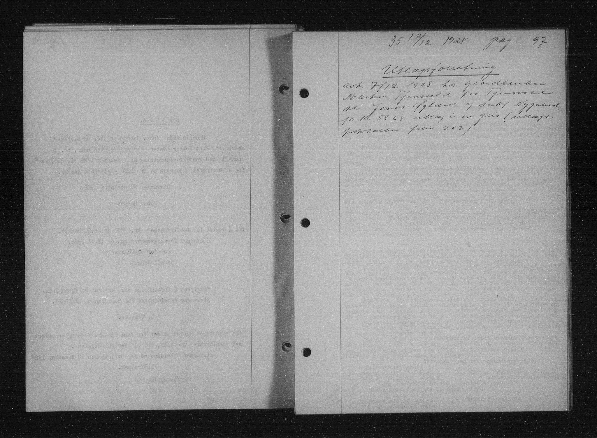 Stavanger byfogd, AV/SAST-A-101408/001/4/41/410/410BB/L0055: Mortgage book no. 43, 1928-1929, Deed date: 12.12.1928