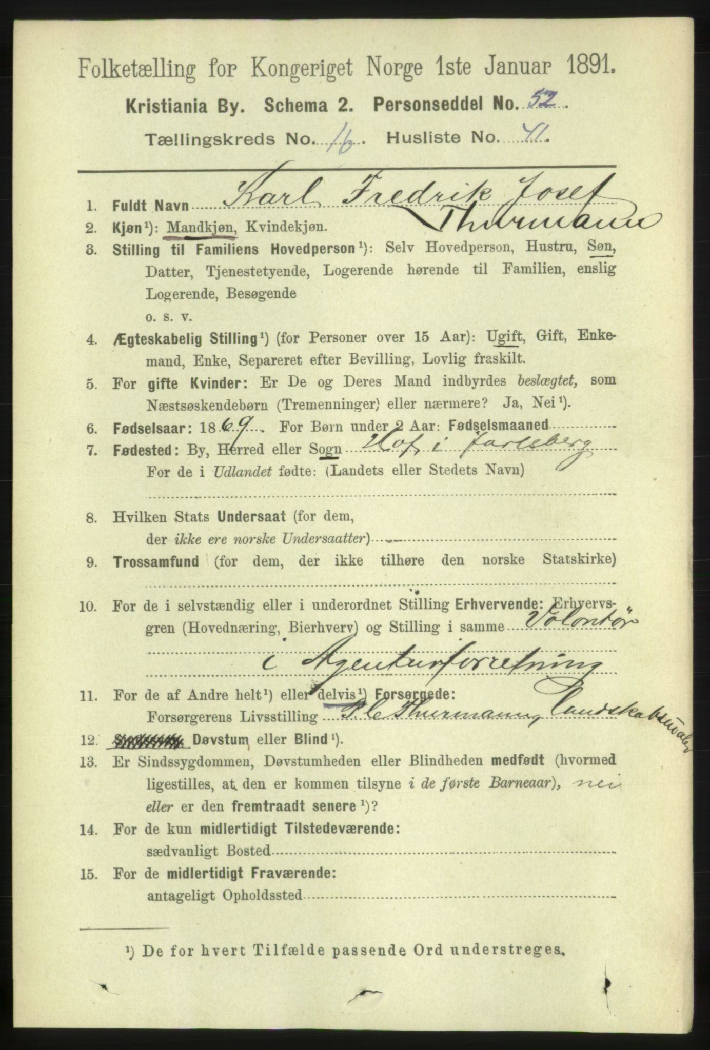 RA, 1891 census for 0301 Kristiania, 1891, p. 8040