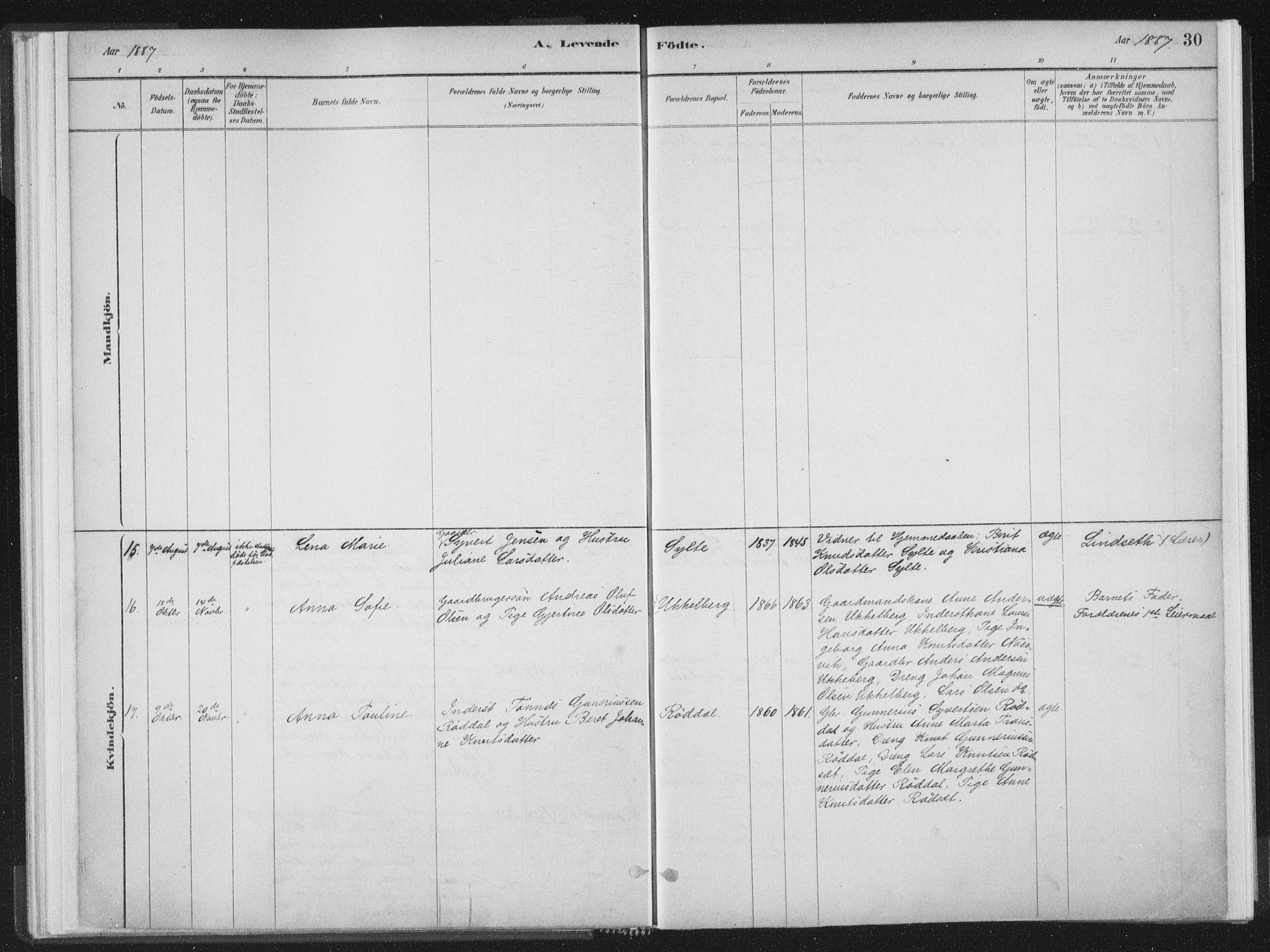 Ministerialprotokoller, klokkerbøker og fødselsregistre - Møre og Romsdal, AV/SAT-A-1454/564/L0740: Parish register (official) no. 564A01, 1880-1899, p. 30