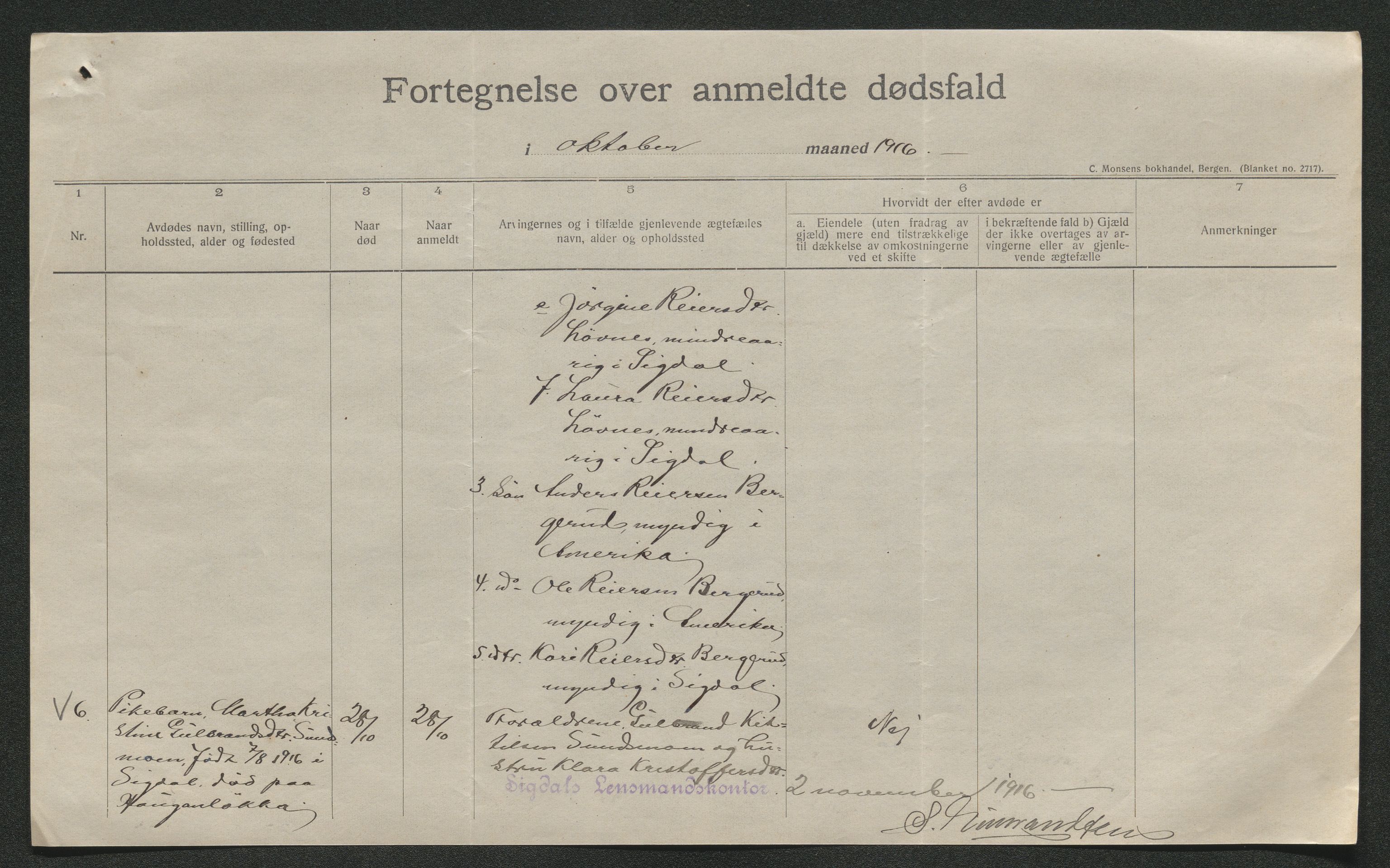 Eiker, Modum og Sigdal sorenskriveri, AV/SAKO-A-123/H/Ha/Hab/L0038: Dødsfallsmeldinger, 1916-1917, p. 383