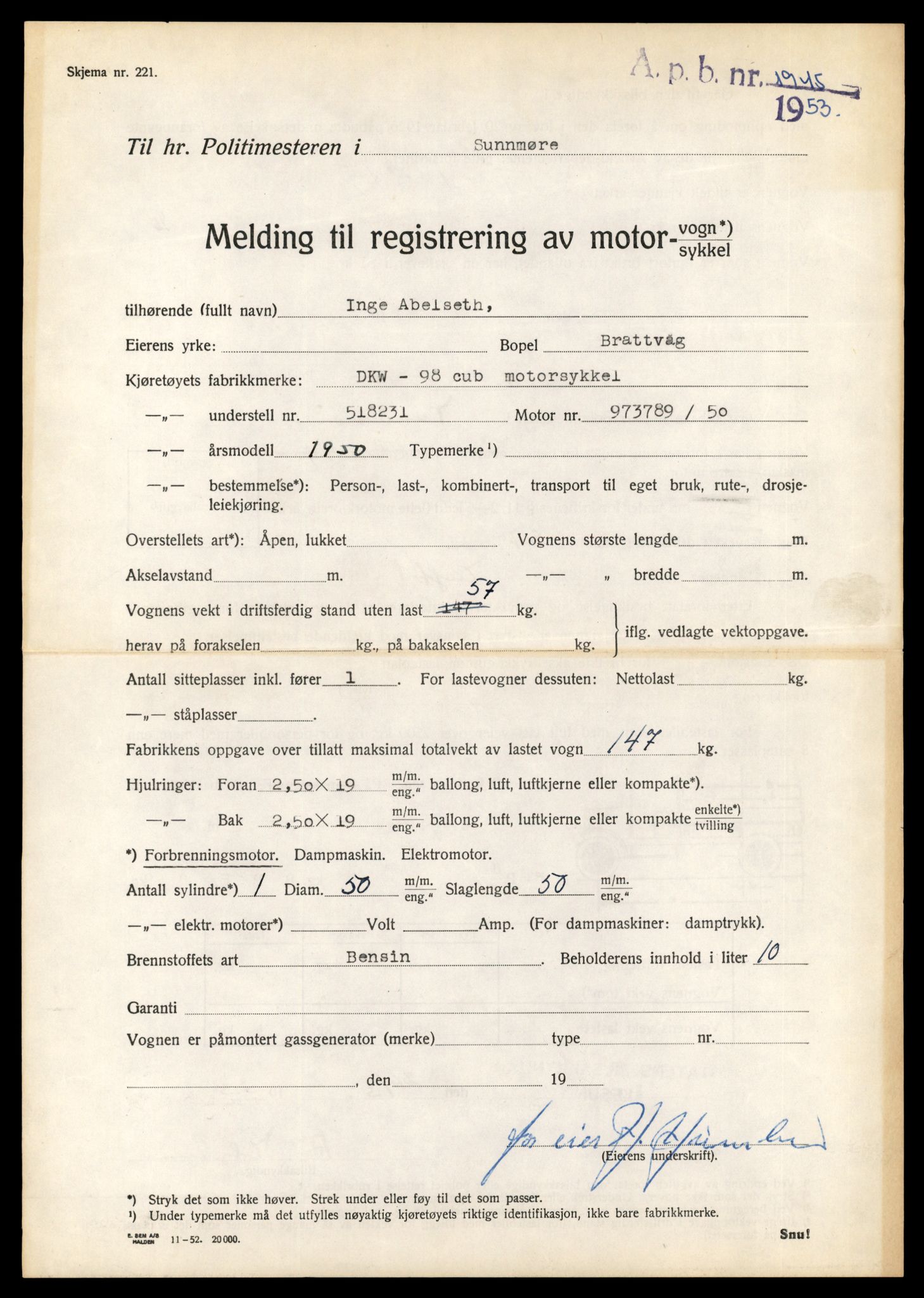 Møre og Romsdal vegkontor - Ålesund trafikkstasjon, AV/SAT-A-4099/F/Fe/L0029: Registreringskort for kjøretøy T 11430 - T 11619, 1927-1998, p. 1566