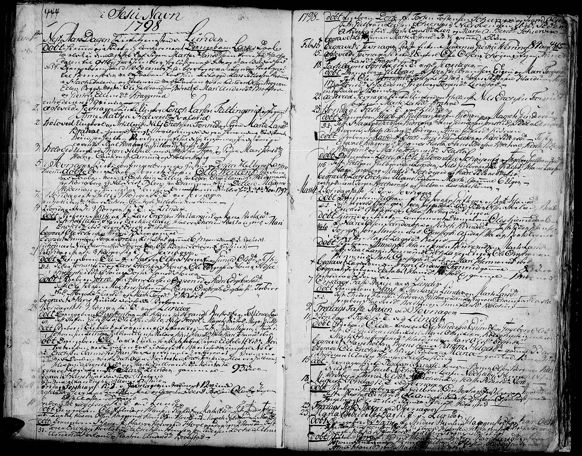 Jevnaker prestekontor, SAH/PREST-116/H/Ha/Haa/L0003: Parish register (official) no. 3, 1752-1799, p. 444-445