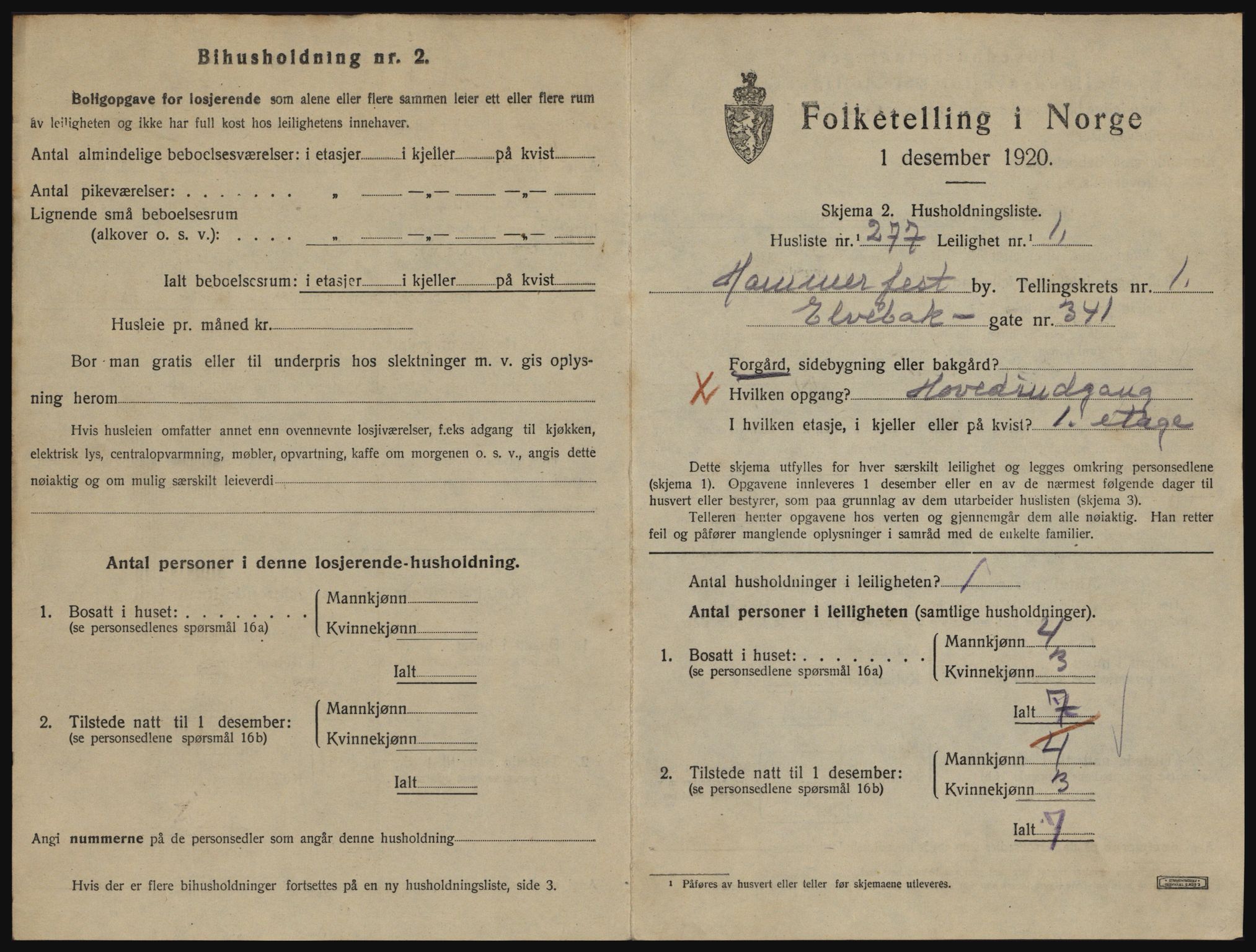 SATØ, 1920 census for Hammerfest, 1920, p. 1858