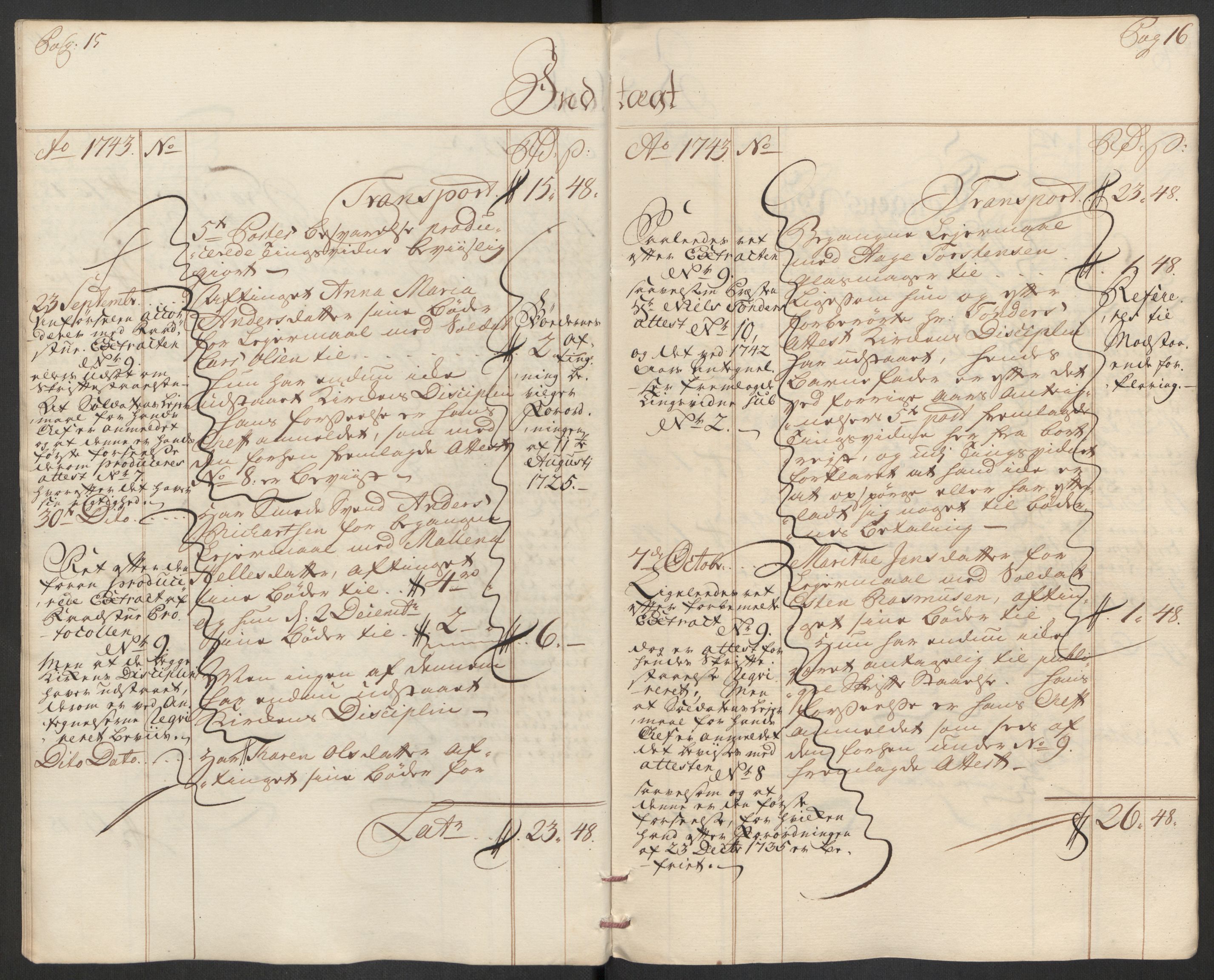 Rentekammeret inntil 1814, Reviderte regnskaper, Byregnskaper, AV/RA-EA-4066/R/Rs/L0541: [S22] Sikt og sakefall, 1743-1746, p. 12