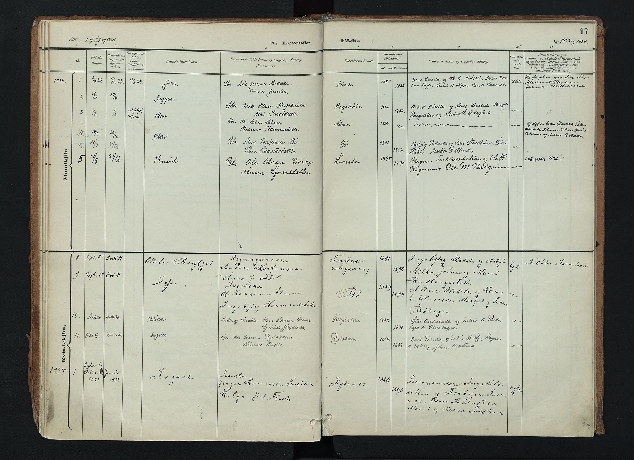 Nord-Aurdal prestekontor, SAH/PREST-132/H/Ha/Haa/L0017: Parish register (official) no. 17, 1897-1926, p. 47