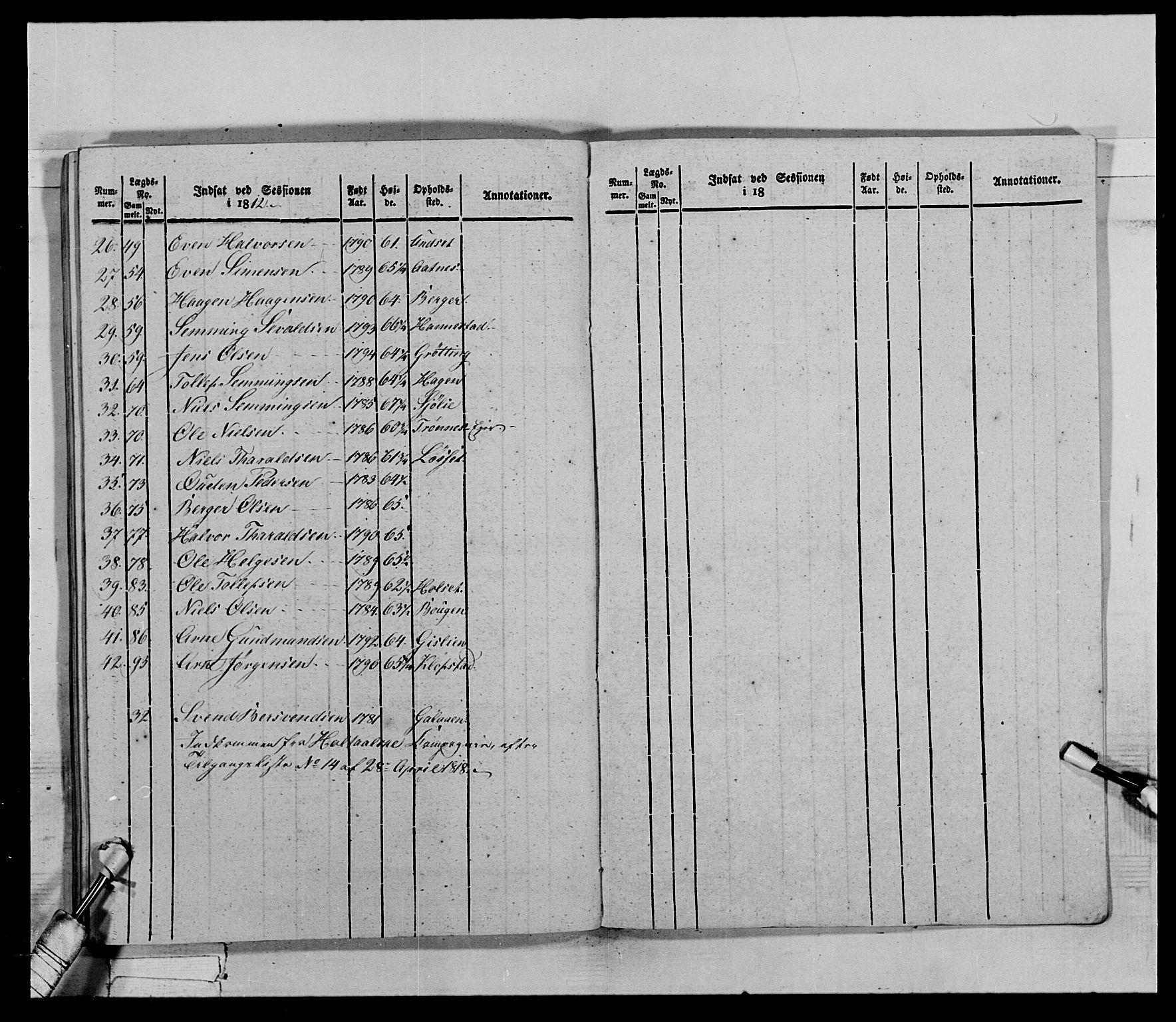 Generalitets- og kommissariatskollegiet, Det kongelige norske kommissariatskollegium, AV/RA-EA-5420/E/Eh/L0027: Skiløperkompaniene, 1812-1832, p. 626