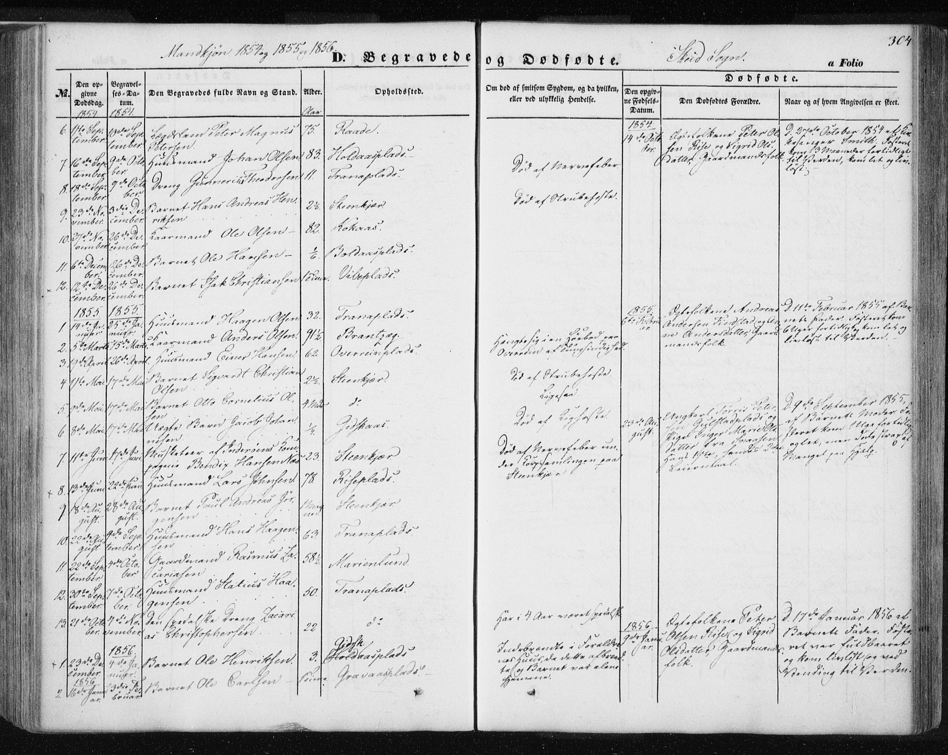 Ministerialprotokoller, klokkerbøker og fødselsregistre - Nord-Trøndelag, SAT/A-1458/735/L0342: Parish register (official) no. 735A07 /2, 1849-1862, p. 304
