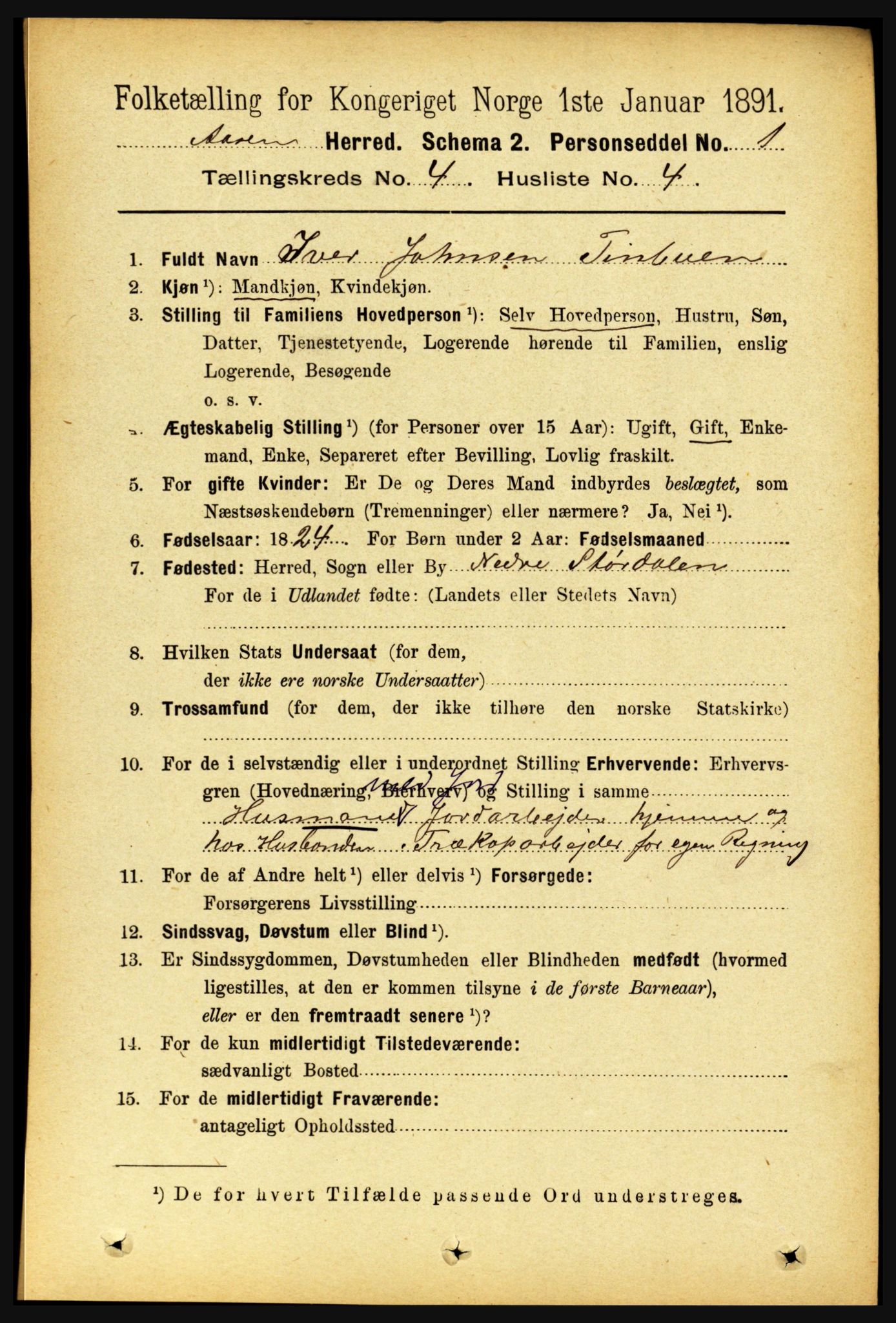 RA, 1891 census for 1716 Åsen, 1891, p. 1431