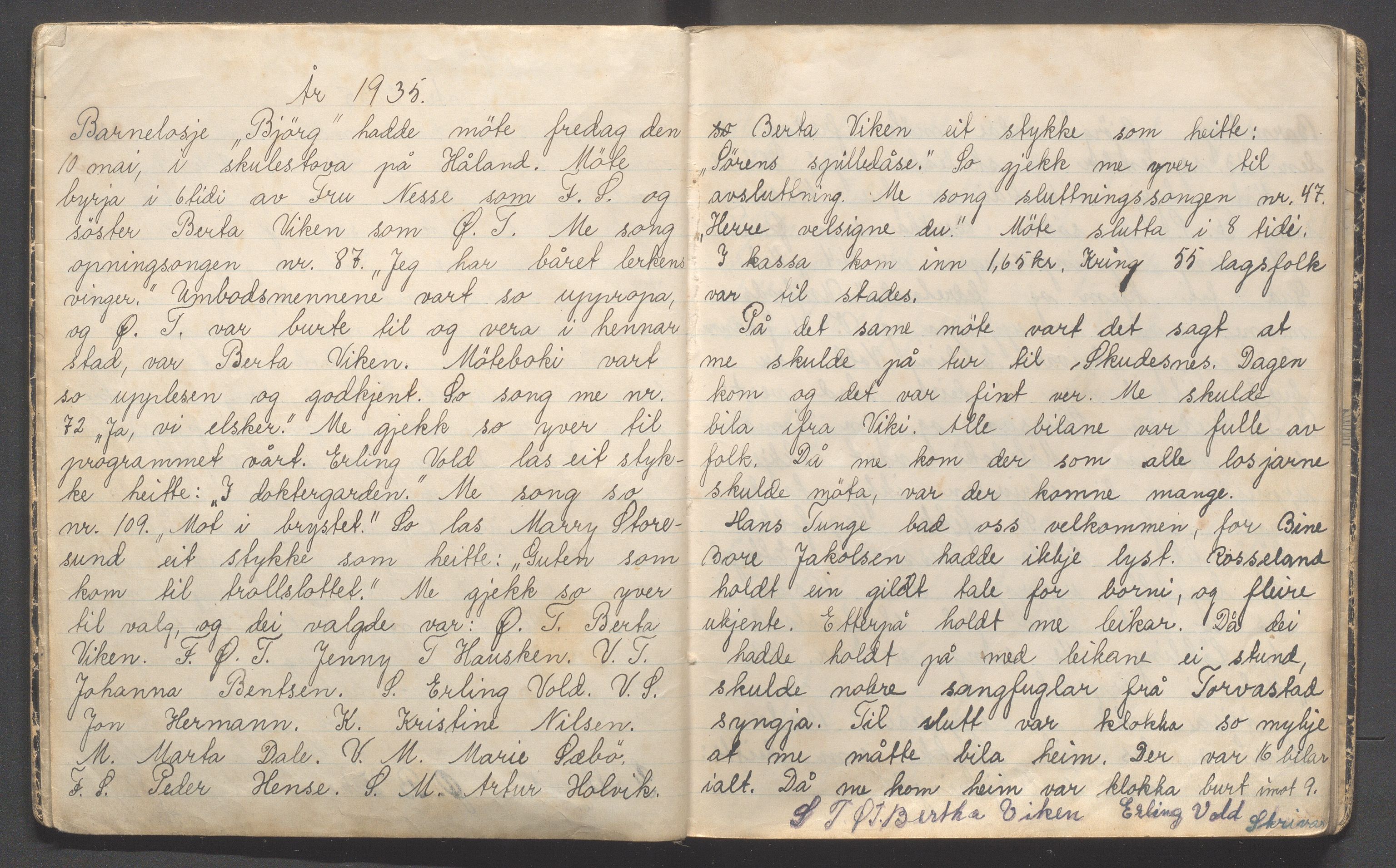 Karmøy kommune - PA 5, IOGT barnelosje «Bjørg» nr. 413 (Torvastad), IKAR/A-12/A/L0001: Møtebok for barnelosje "Bjørg" nr. 713, 1935-1946, p. 3