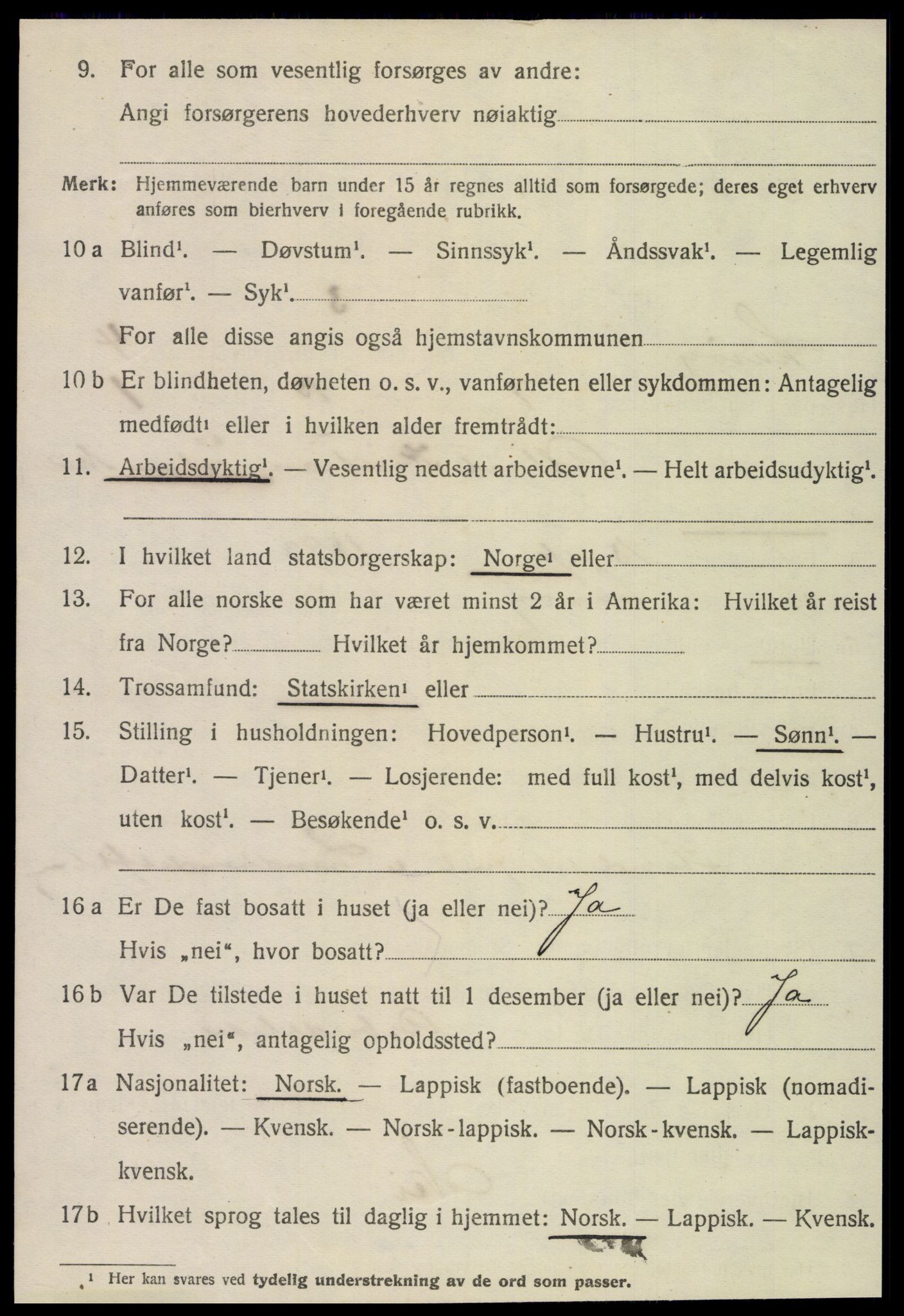 SAT, 1920 census for Lurøy, 1920, p. 2042