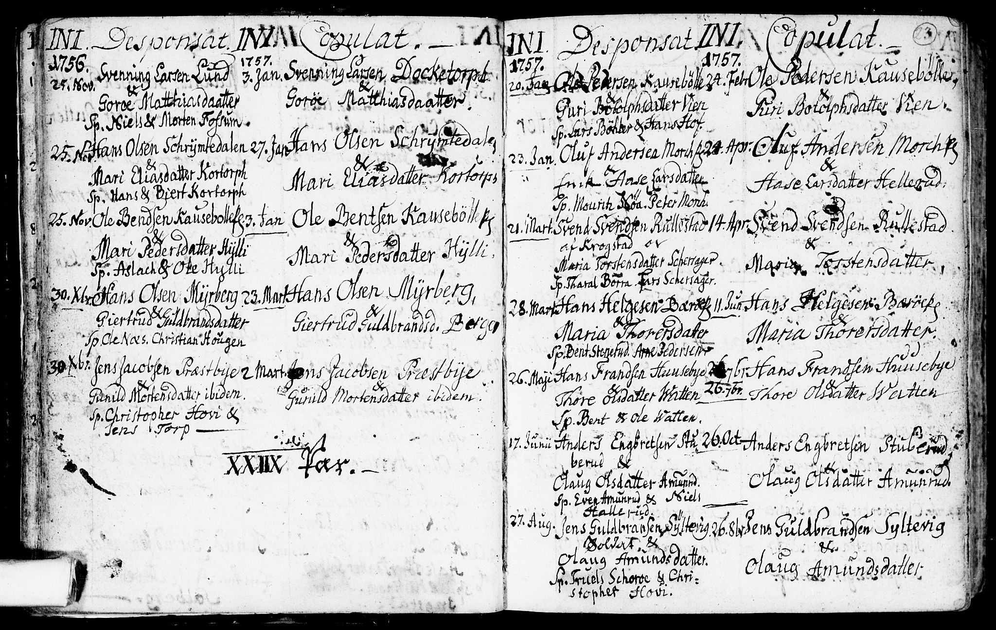 Spydeberg prestekontor Kirkebøker, AV/SAO-A-10924/F/Fa/L0002: Parish register (official) no. I 2, 1739-1780, p. 23