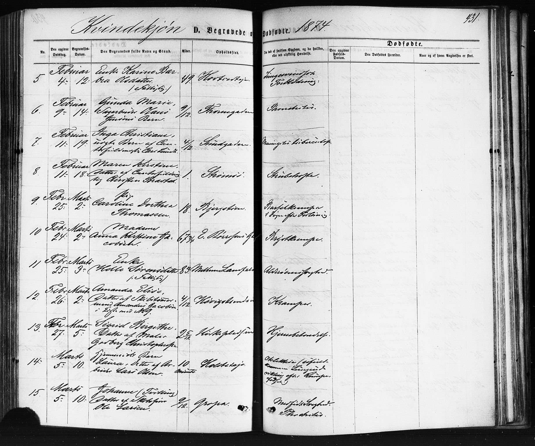 Bragernes kirkebøker, AV/SAKO-A-6/F/Fb/L0004: Parish register (official) no. II 4, 1869-1875, p. 431