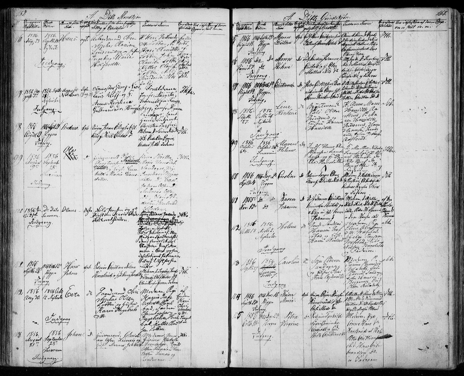 Modum kirkebøker, AV/SAKO-A-234/F/Fa/L0008: Parish register (official) no. 8, 1851-1859, p. 167-168