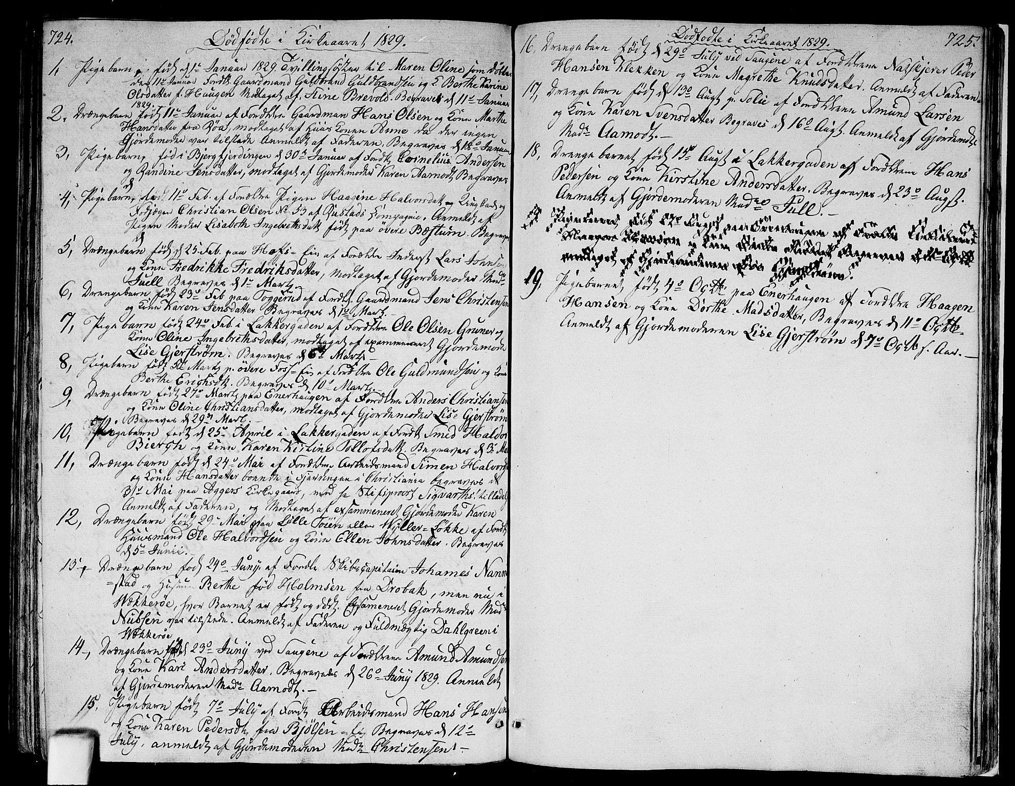 Aker prestekontor kirkebøker, AV/SAO-A-10861/G/L0004: Parish register (copy) no. 4, 1819-1829, p. 724-725