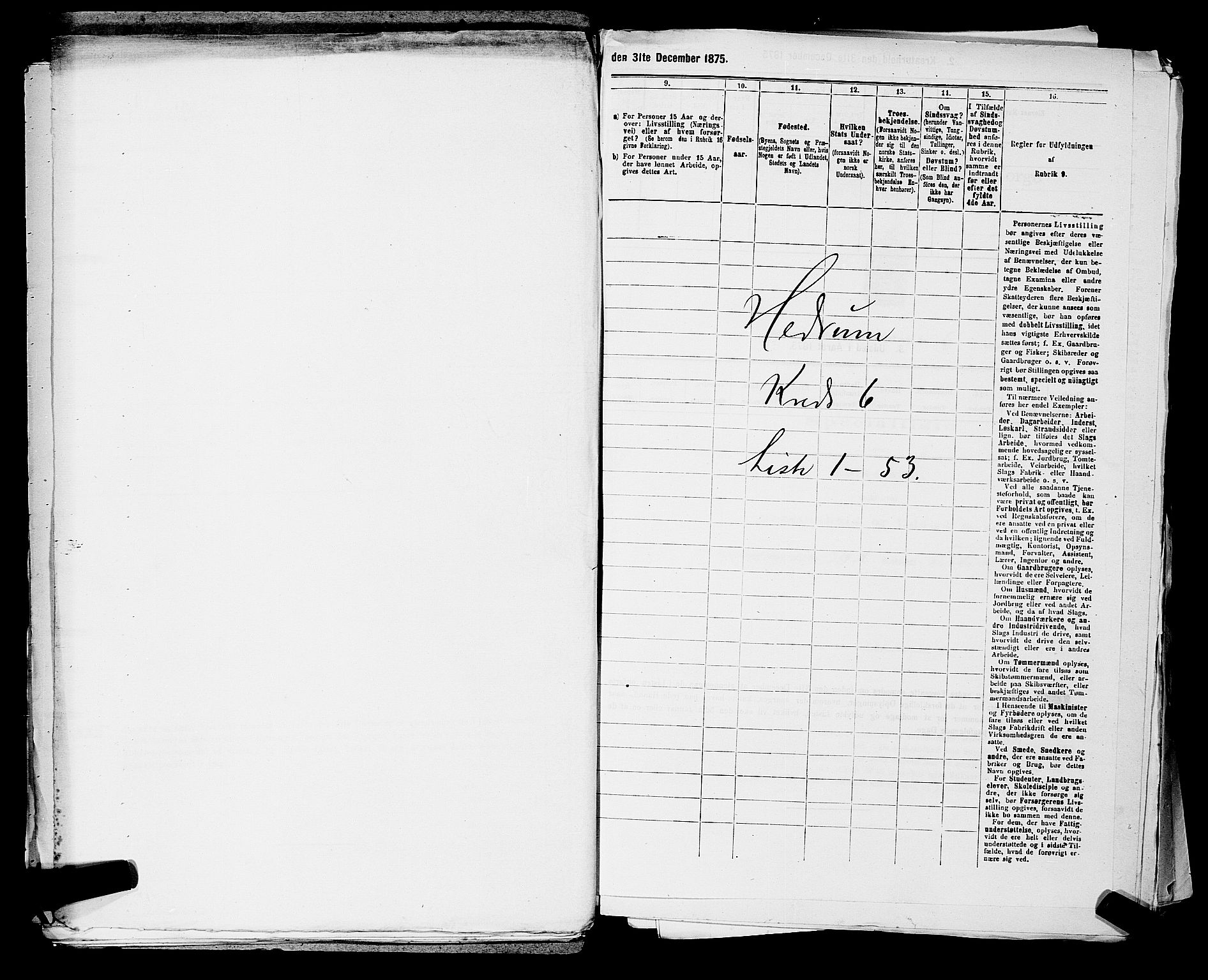SAKO, 1875 census for 0727P Hedrum, 1875, p. 534