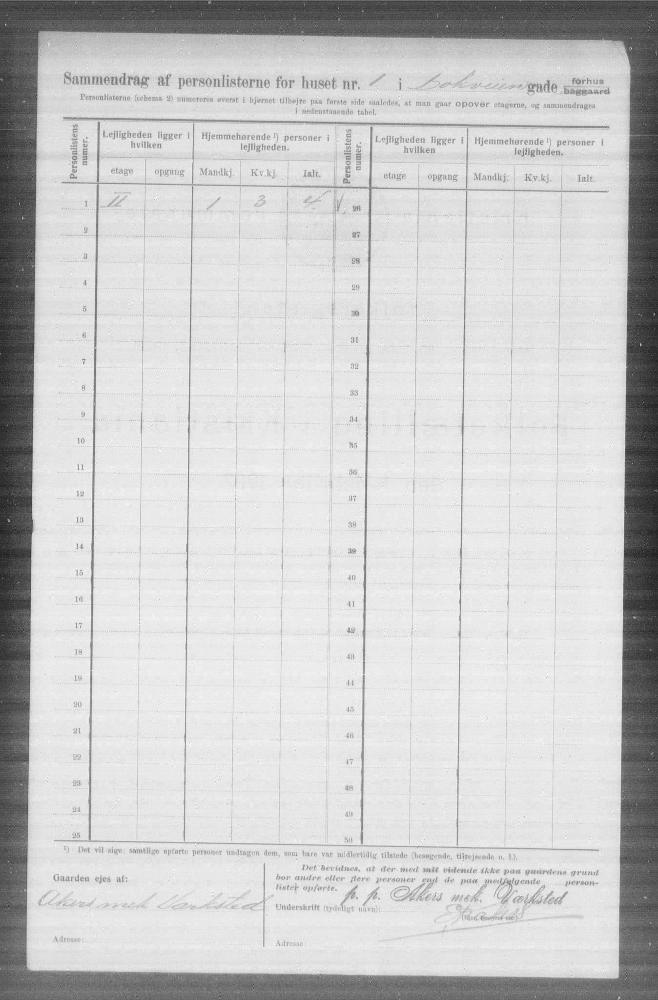 OBA, Municipal Census 1907 for Kristiania, 1907, p. 8044