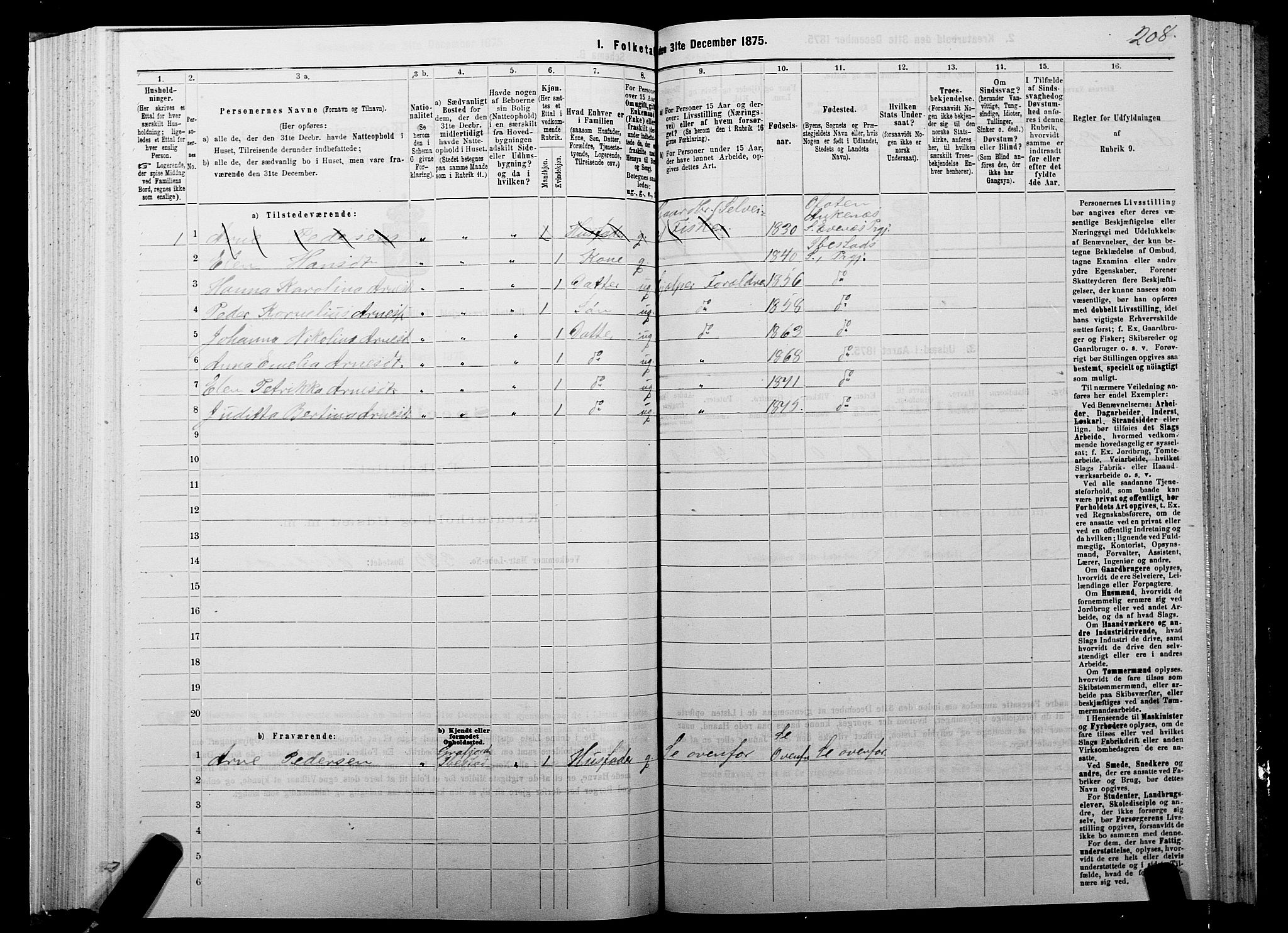 SATØ, 1875 census for 1917P Ibestad, 1875, p. 4208