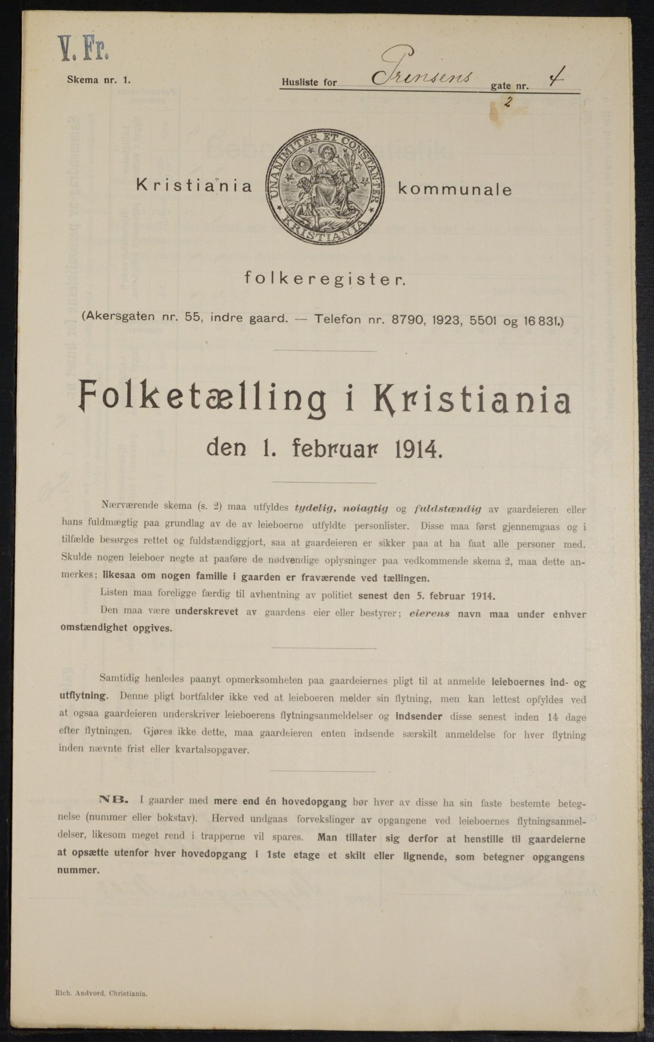 OBA, Municipal Census 1914 for Kristiania, 1914, p. 81271