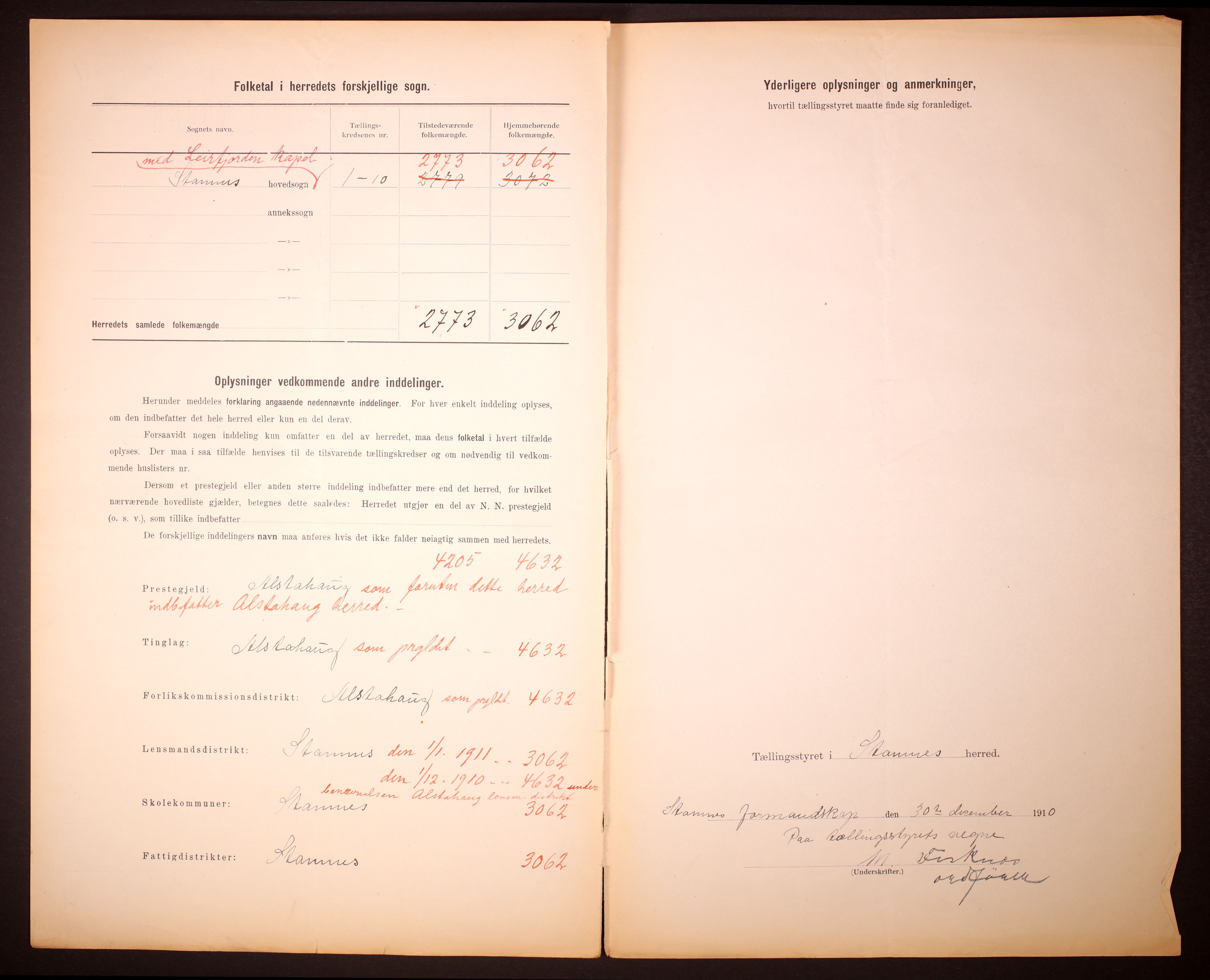 RA, 1910 census for Stamnes, 1910, p. 3