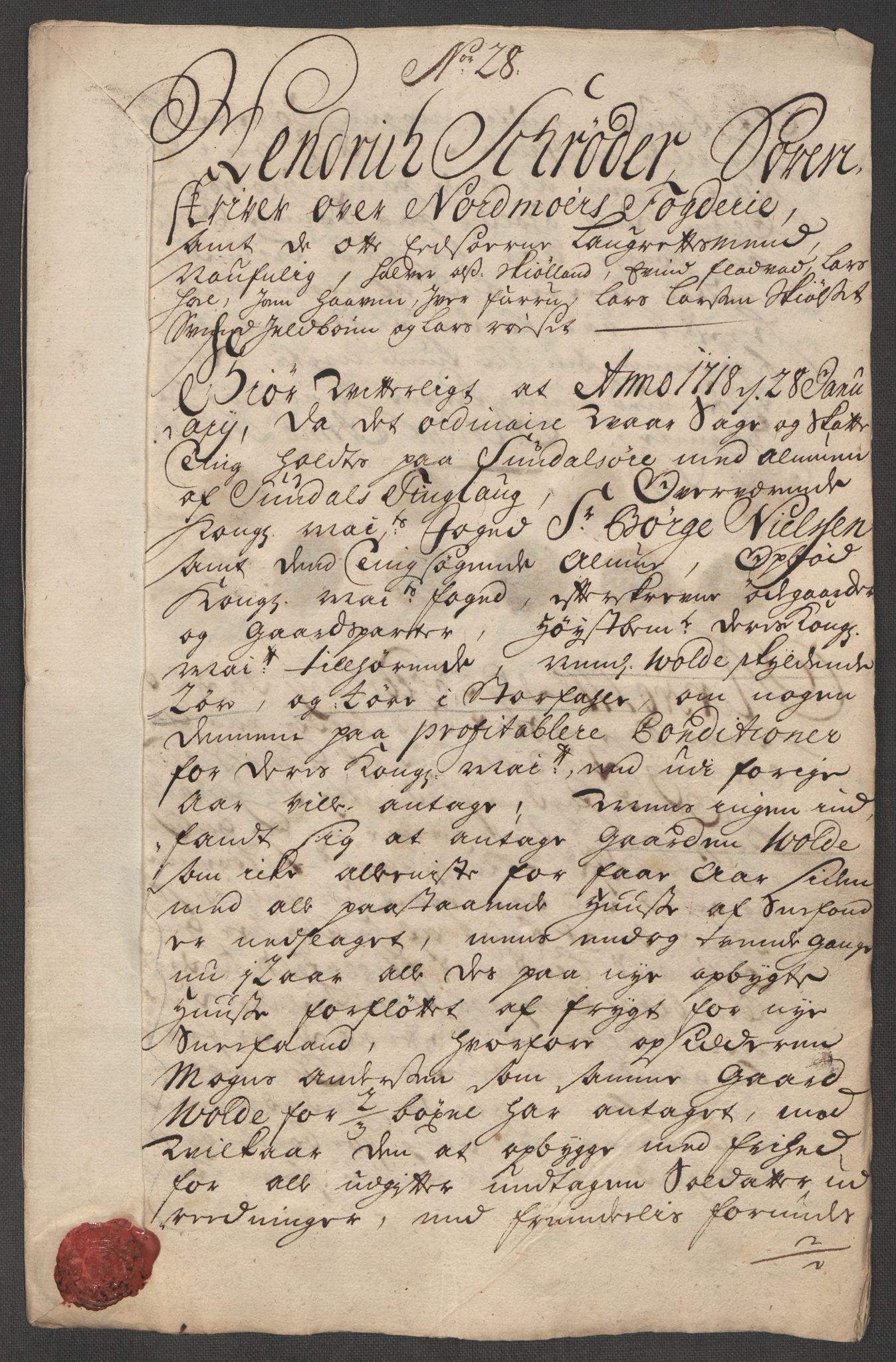 Rentekammeret inntil 1814, Reviderte regnskaper, Fogderegnskap, AV/RA-EA-4092/R56/L3751: Fogderegnskap Nordmøre, 1718, p. 193