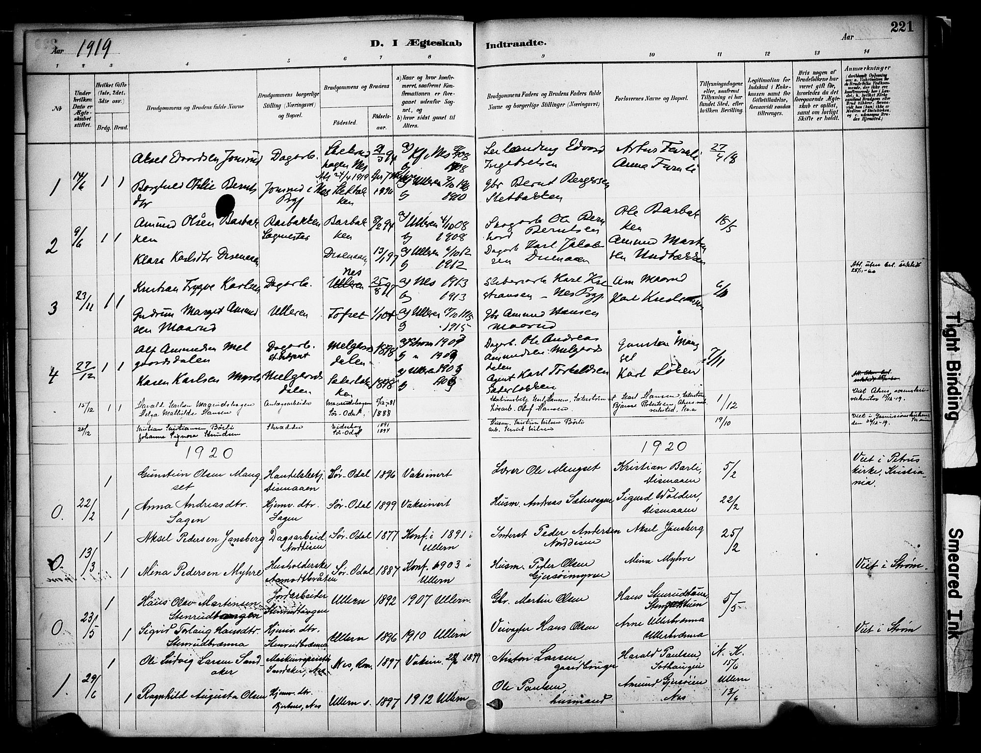 Sør-Odal prestekontor, AV/SAH-PREST-030/H/Ha/Haa/L0008: Parish register (official) no. 8, 1886-1922, p. 221