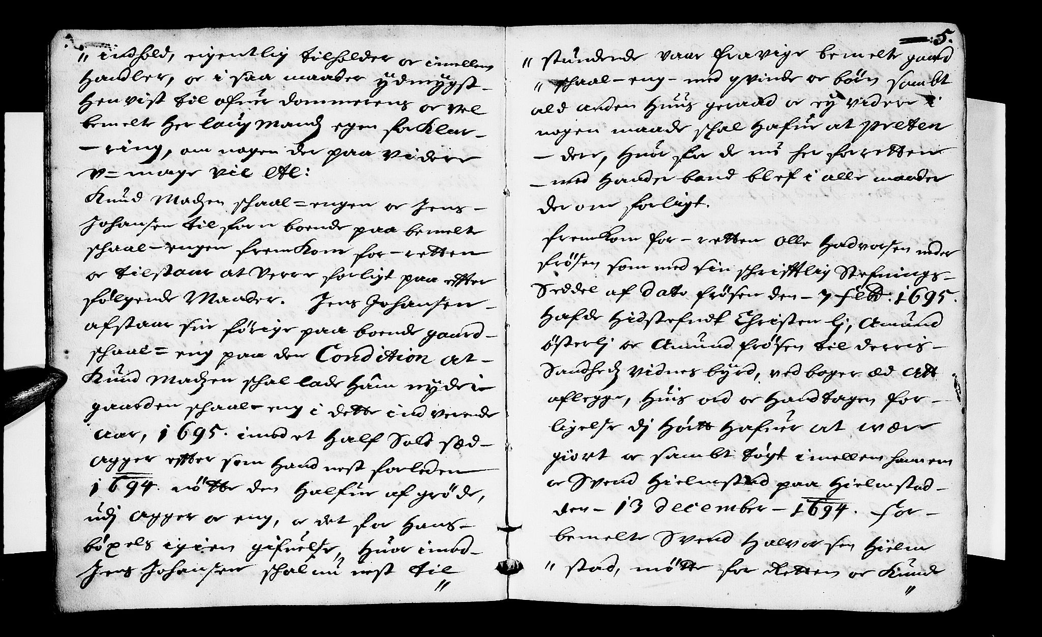 Sorenskriverier i Gudbrandsdalen, AV/SAH-TING-036/G/Gb/Gbb/L0018: Tingbok - Sør-Gudbrandsdal, 1695, p. 4b-5a