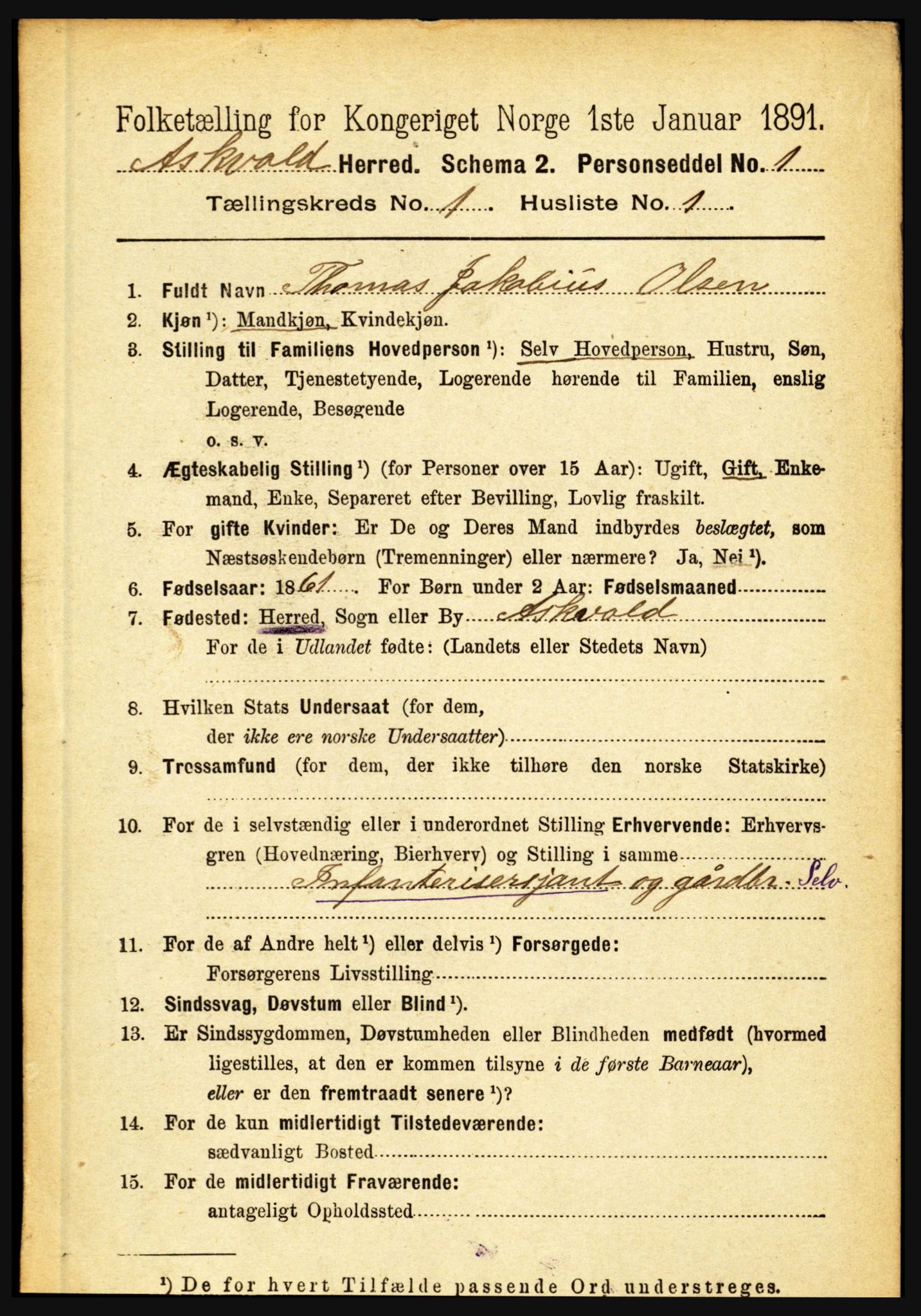 RA, 1891 census for 1428 Askvoll, 1891, p. 74