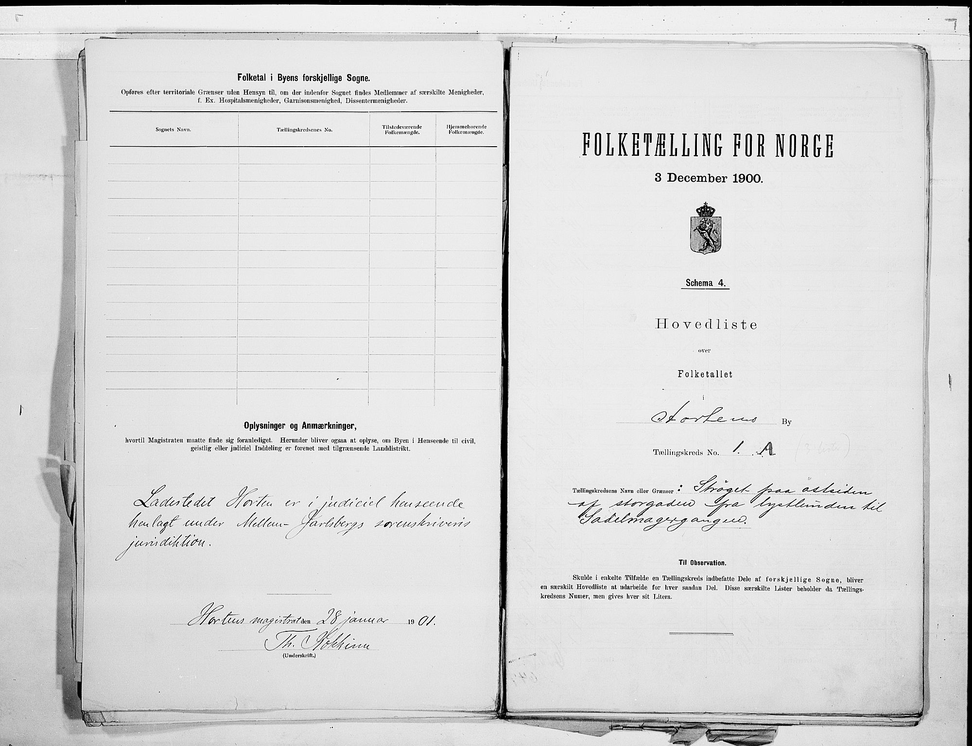 RA, 1900 census for Horten, 1900, p. 4