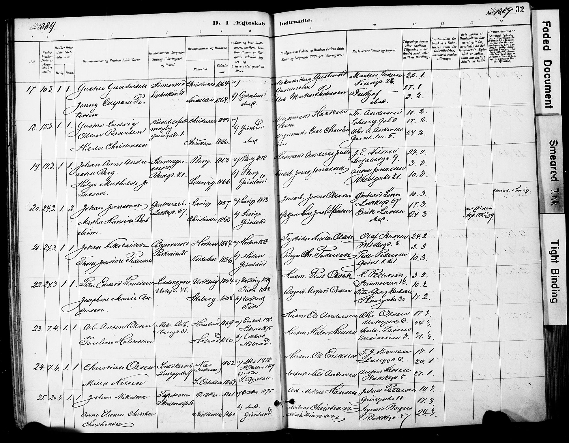 Grønland prestekontor Kirkebøker, AV/SAO-A-10848/F/Fa/L0013: Parish register (official) no. 13, 1887-1906, p. 32