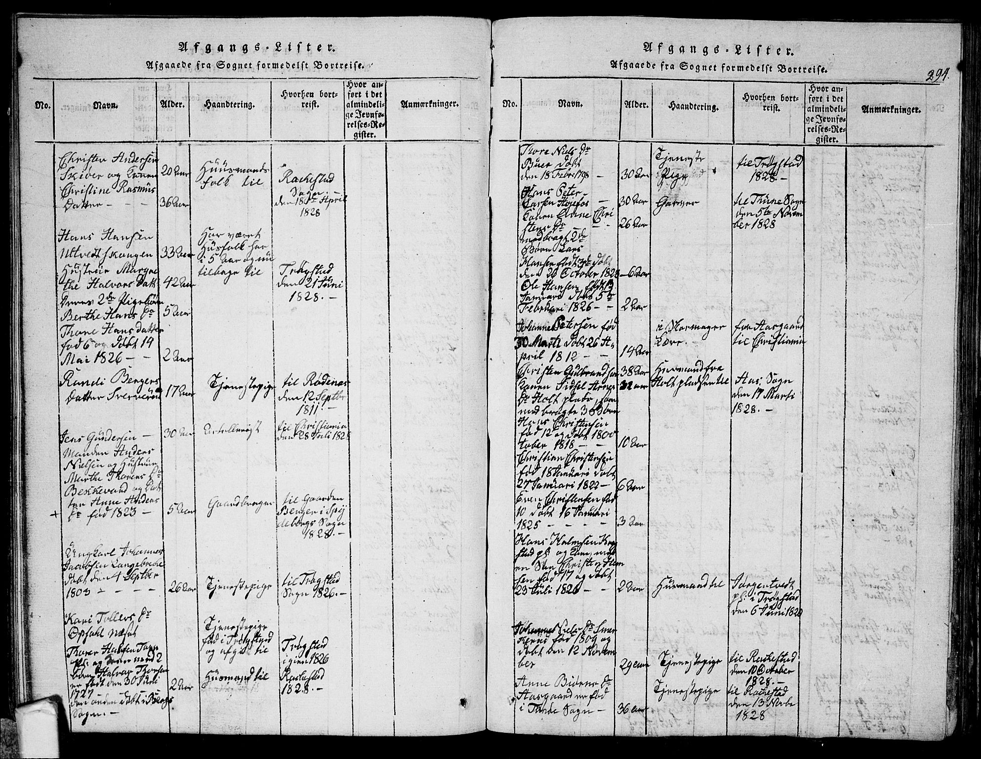 Eidsberg prestekontor Kirkebøker, SAO/A-10905/G/Ga/L0001: Parish register (copy) no. I 1, 1814-1831, p. 294