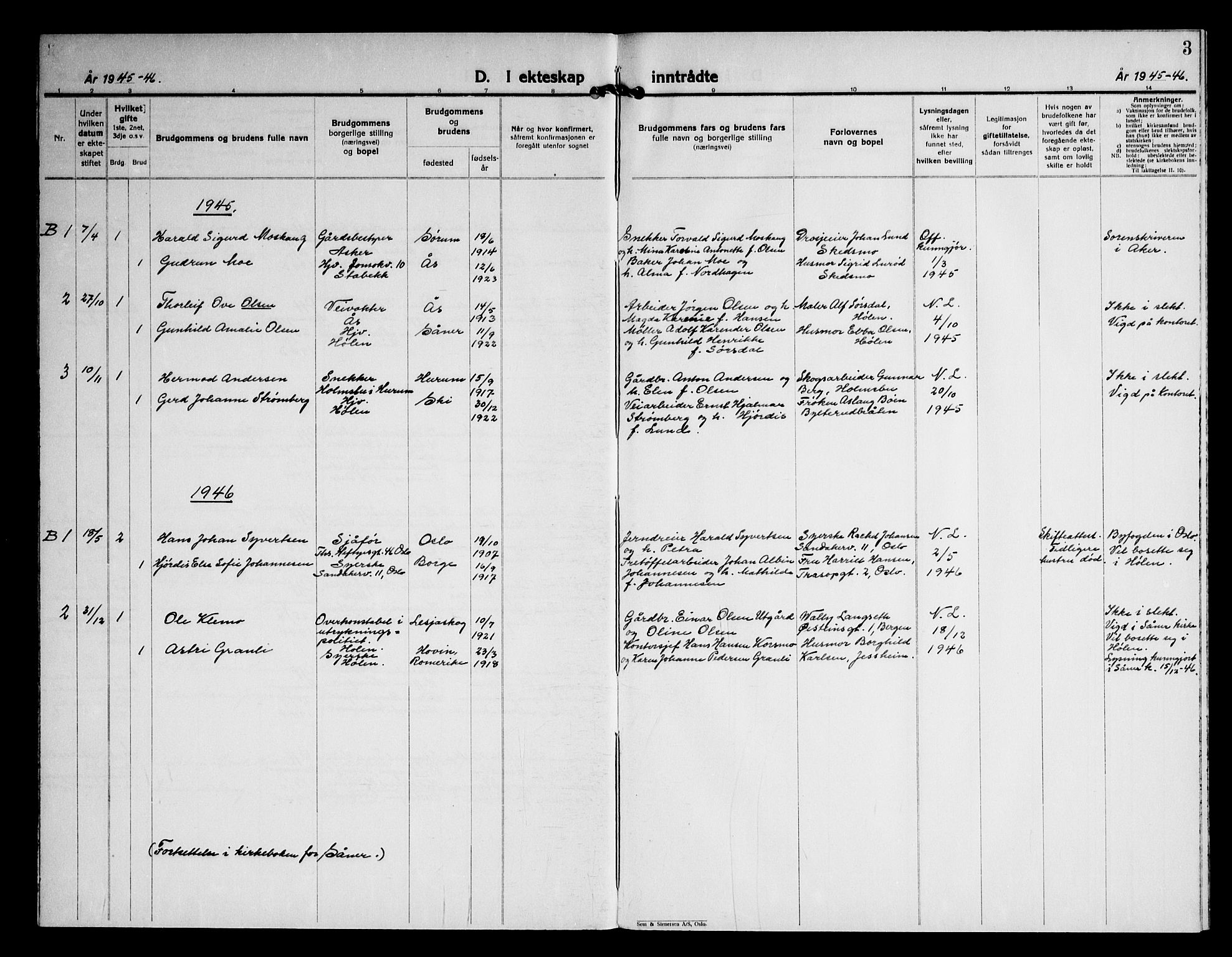 Vestby prestekontor Kirkebøker, AV/SAO-A-10893/G/Gc/L0007: Parish register (copy) no. III 7, 1943-1946, p. 3