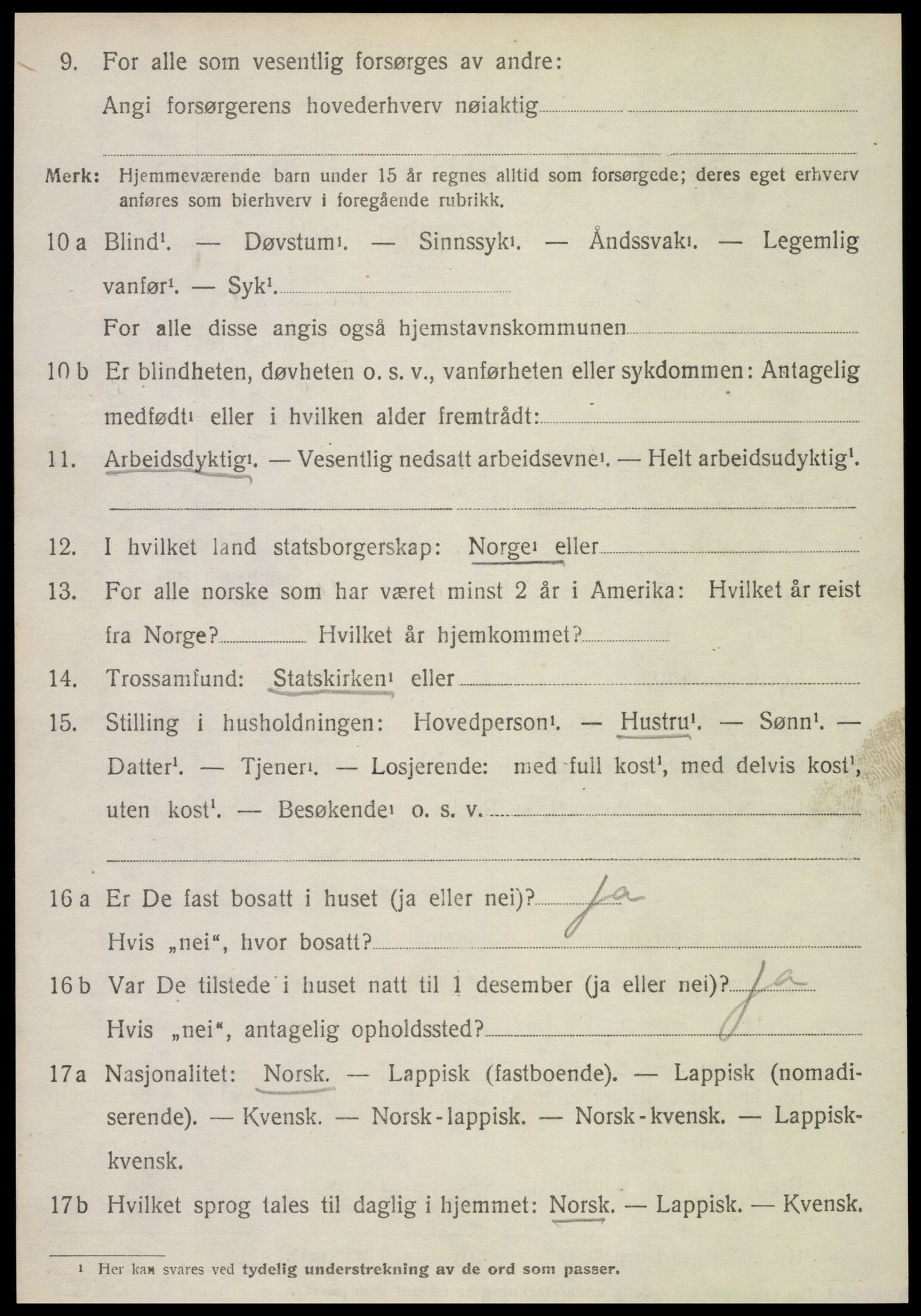SAT, 1920 census for Kolvereid, 1920, p. 1518