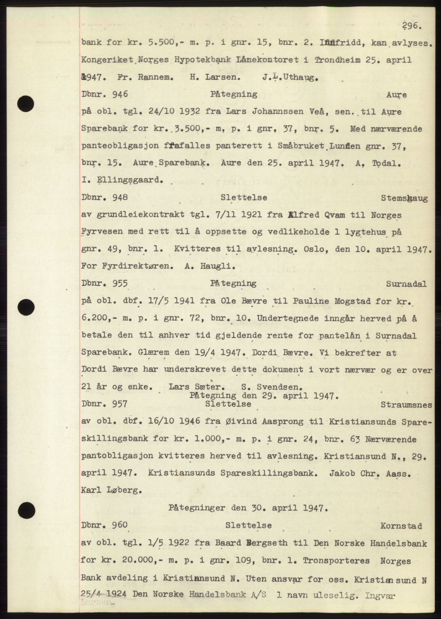 Nordmøre sorenskriveri, AV/SAT-A-4132/1/2/2Ca: Mortgage book no. C82b, 1946-1951, Diary no: : 946/1947