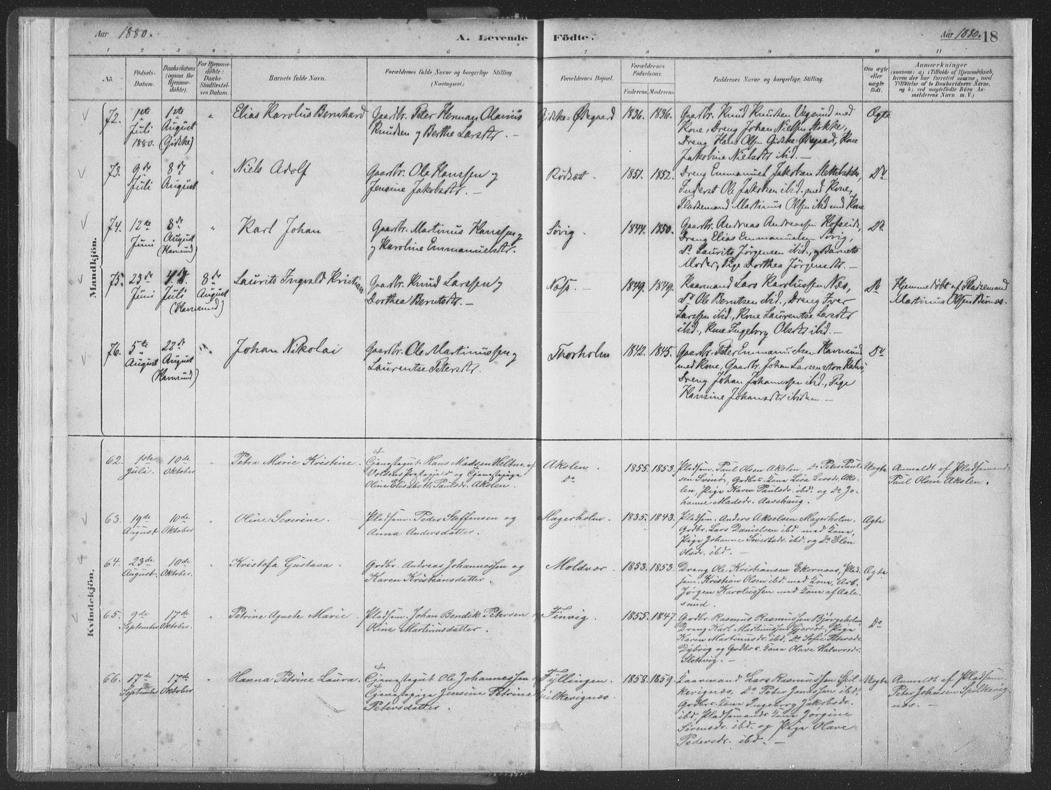 Ministerialprotokoller, klokkerbøker og fødselsregistre - Møre og Romsdal, SAT/A-1454/528/L0401: Parish register (official) no. 528A12I, 1880-1920, p. 18