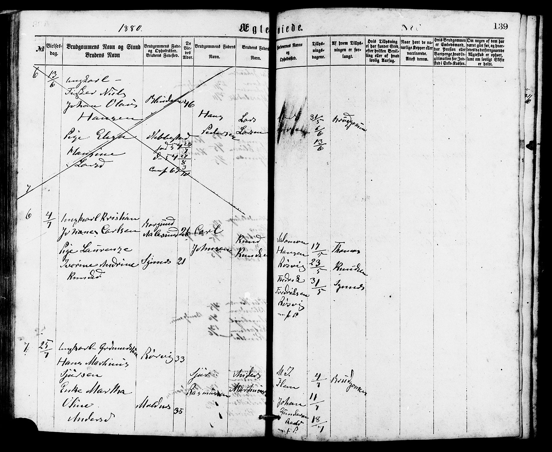 Ministerialprotokoller, klokkerbøker og fødselsregistre - Møre og Romsdal, SAT/A-1454/537/L0521: Parish register (copy) no. 537C02, 1869-1888, p. 139