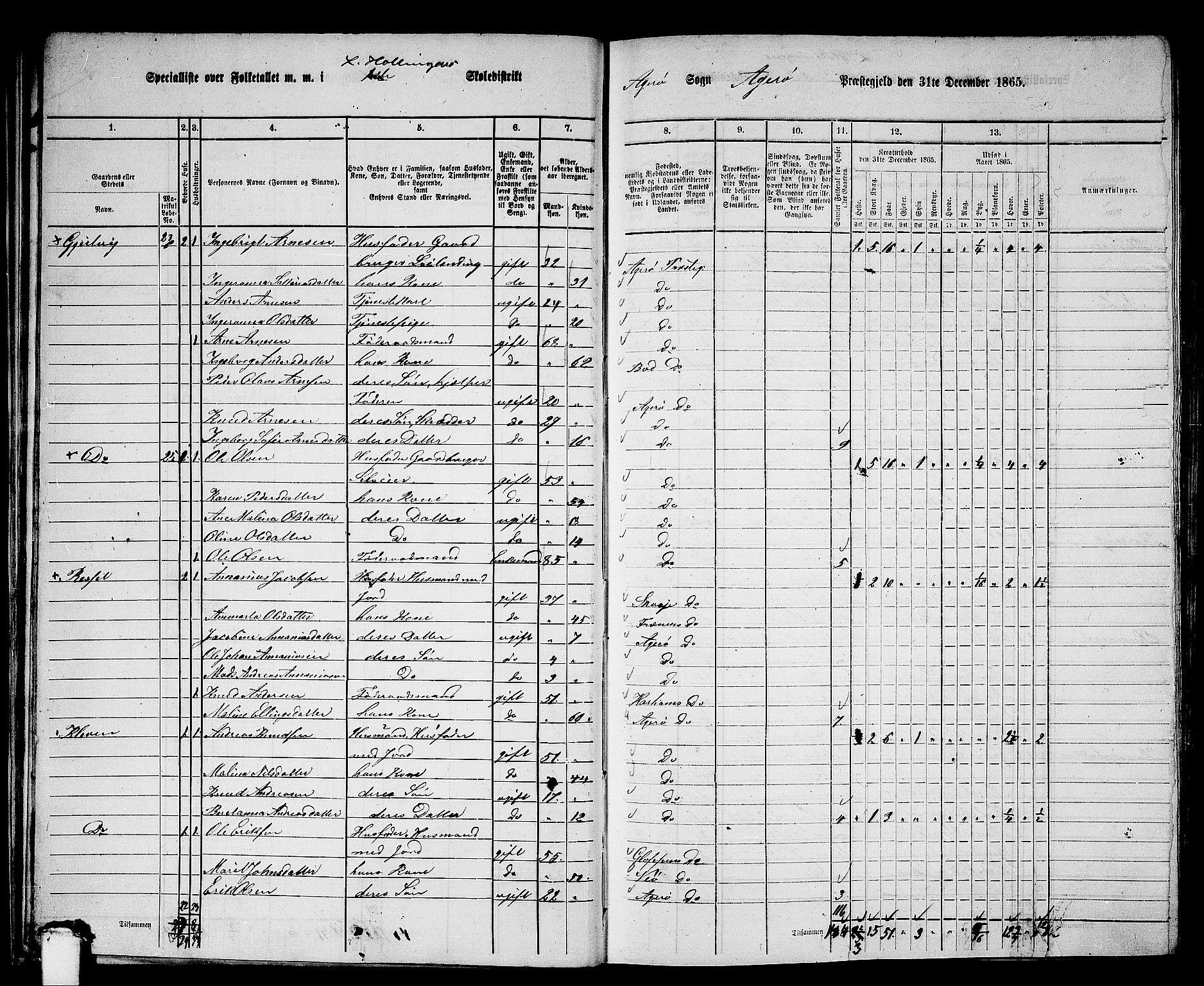 RA, 1865 census for Aukra, 1865, p. 28