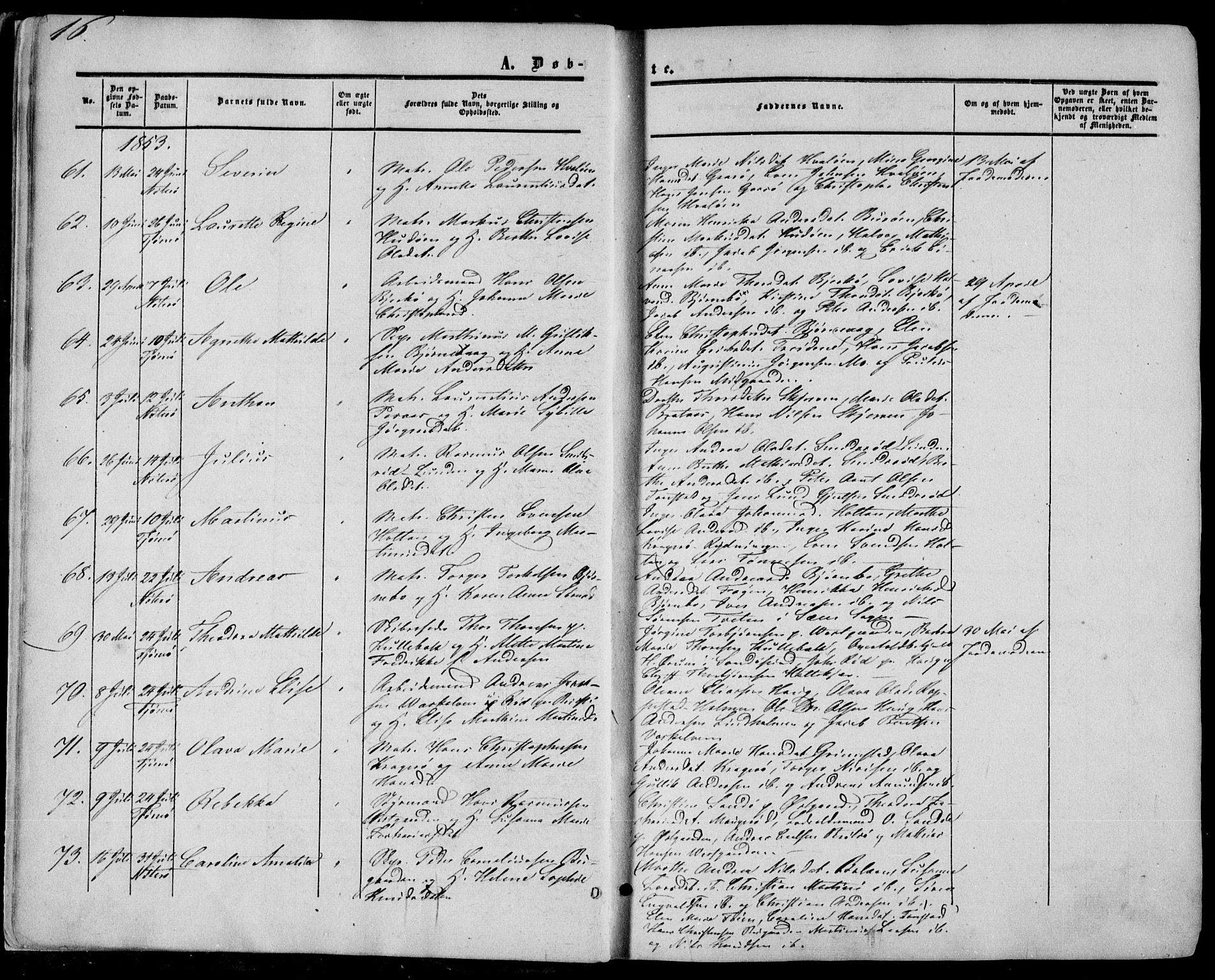 Nøtterøy kirkebøker, SAKO/A-354/F/Fa/L0006: Parish register (official) no. I 6, 1852-1864, p. 16